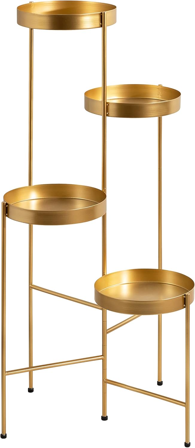 Modern 4-Tier Plant Stand - Bronze Folding Display Rack