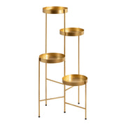 Modern 4-Tier Plant Stand - Gold Folding Display