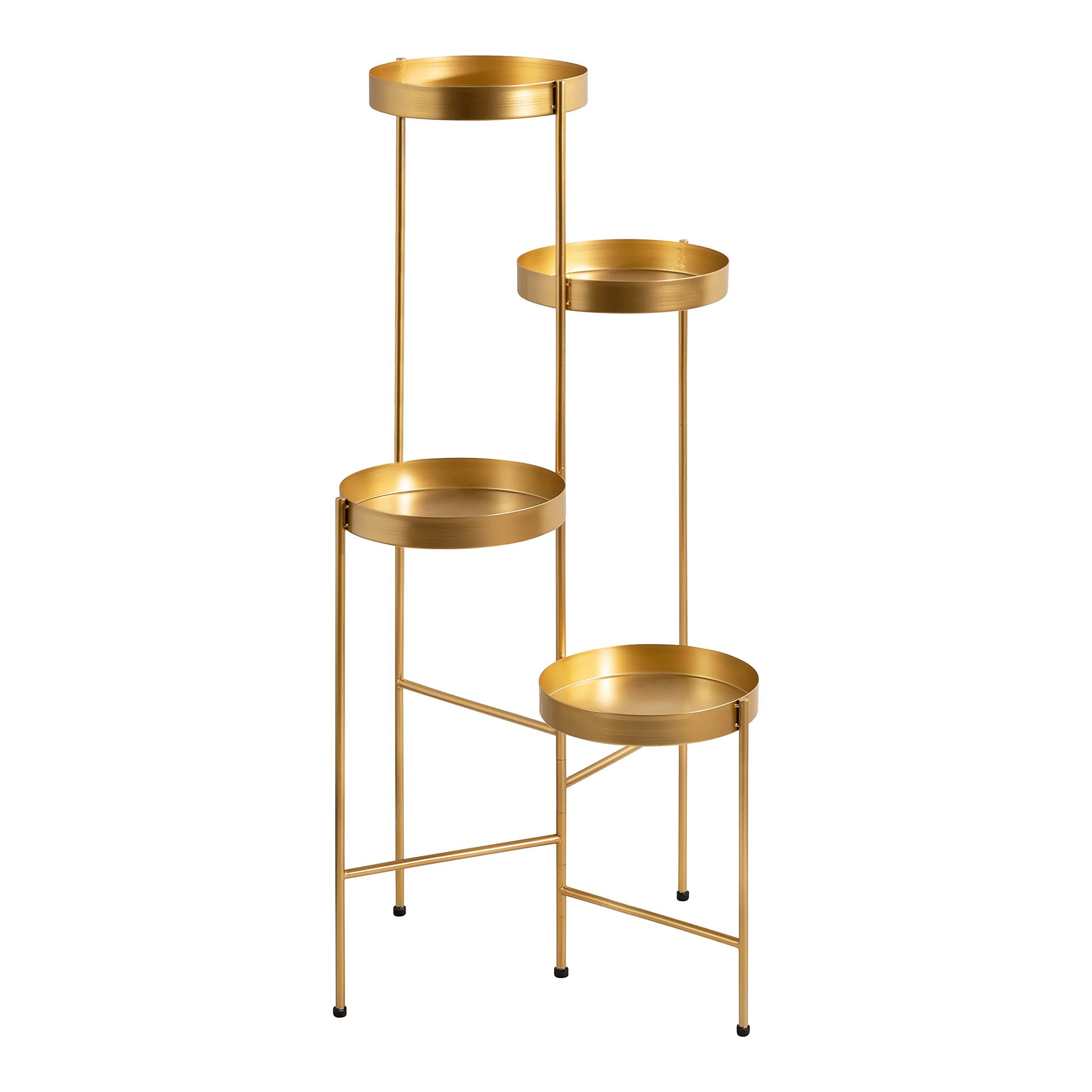 Modern 4-Tier Plant Stand - Gold Folding Display