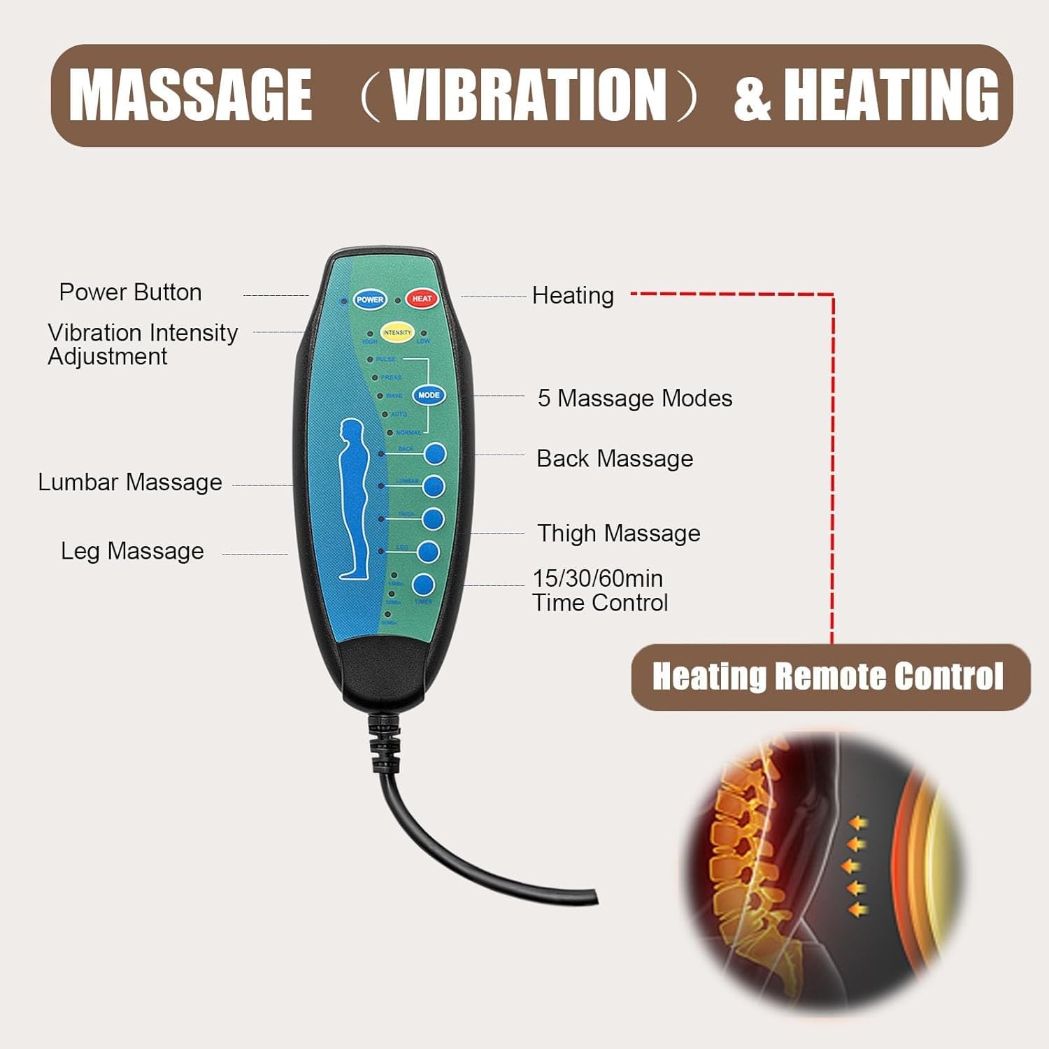 Power Lift Recliner Chair with Heat and Massage
