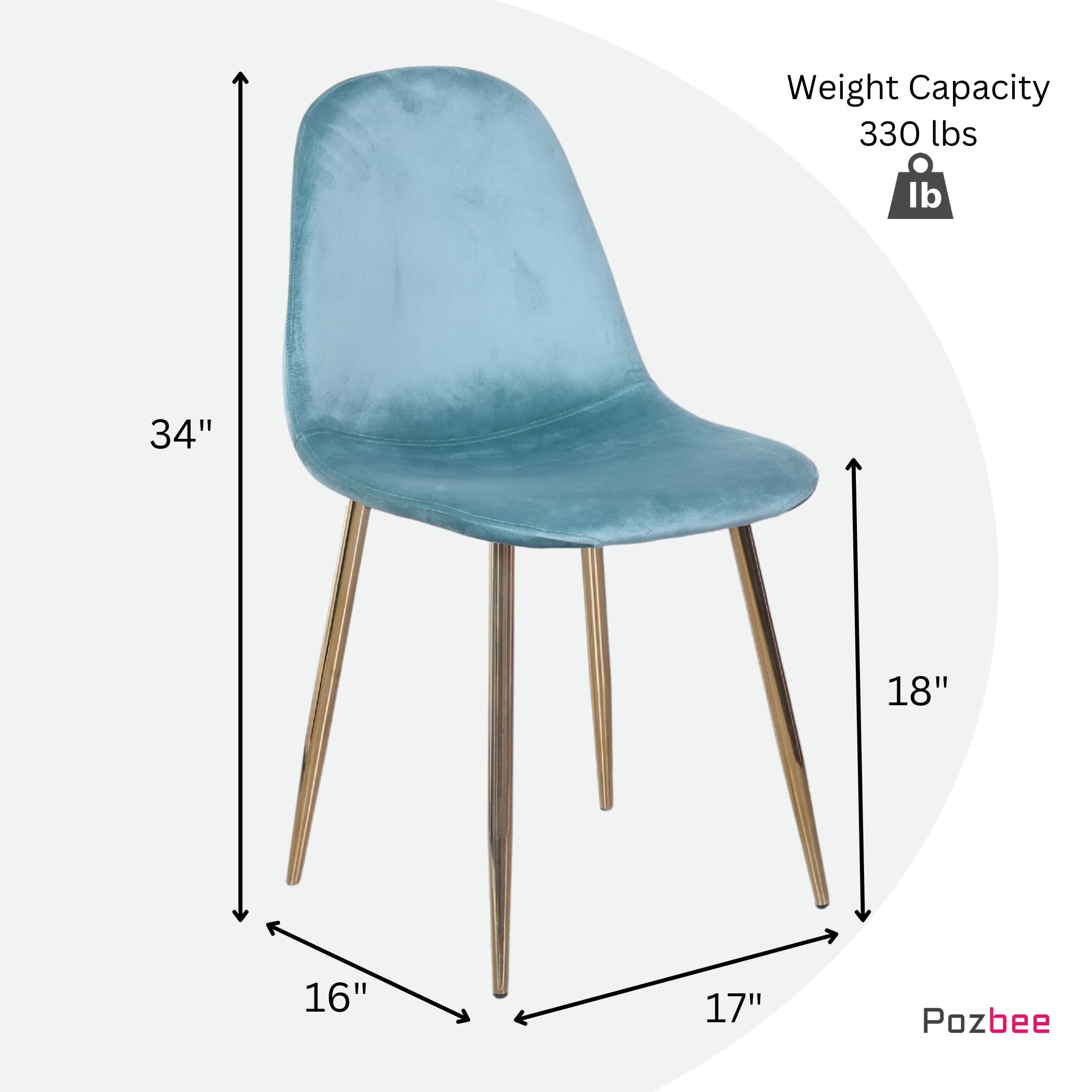 Velvet Dining Chairs Set of 4 with Gold Chrome Legs