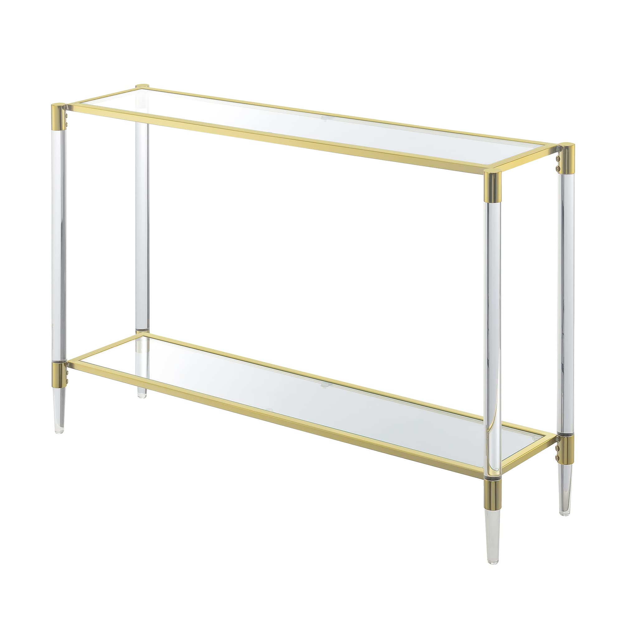Royal Crest 2-Tier Acrylic Glass Console Table