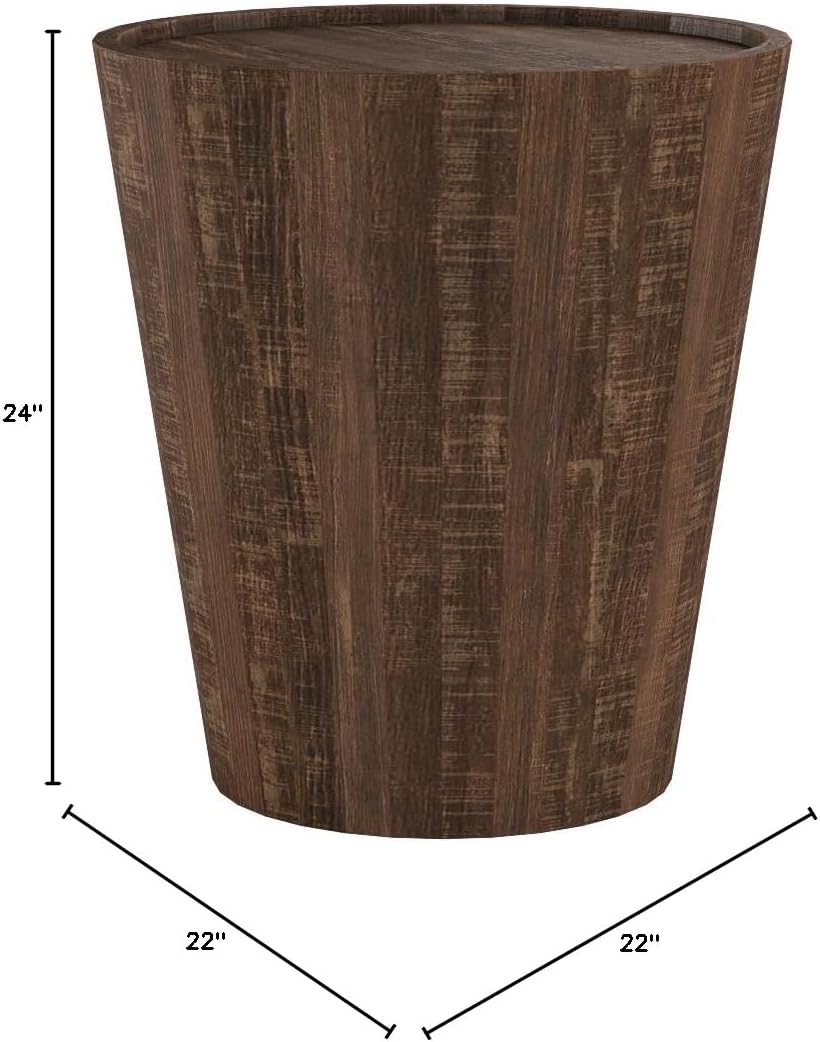 Jofran: , Conundrum, Round End Table, 22"W X 22"D X 24"H, Grey Wash Finish, (Set of 1)