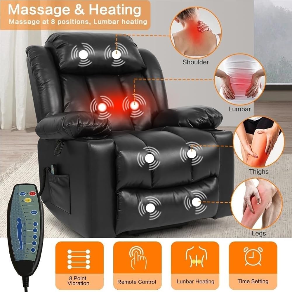 Electric Lift Recliner Chair with Heat and Massage