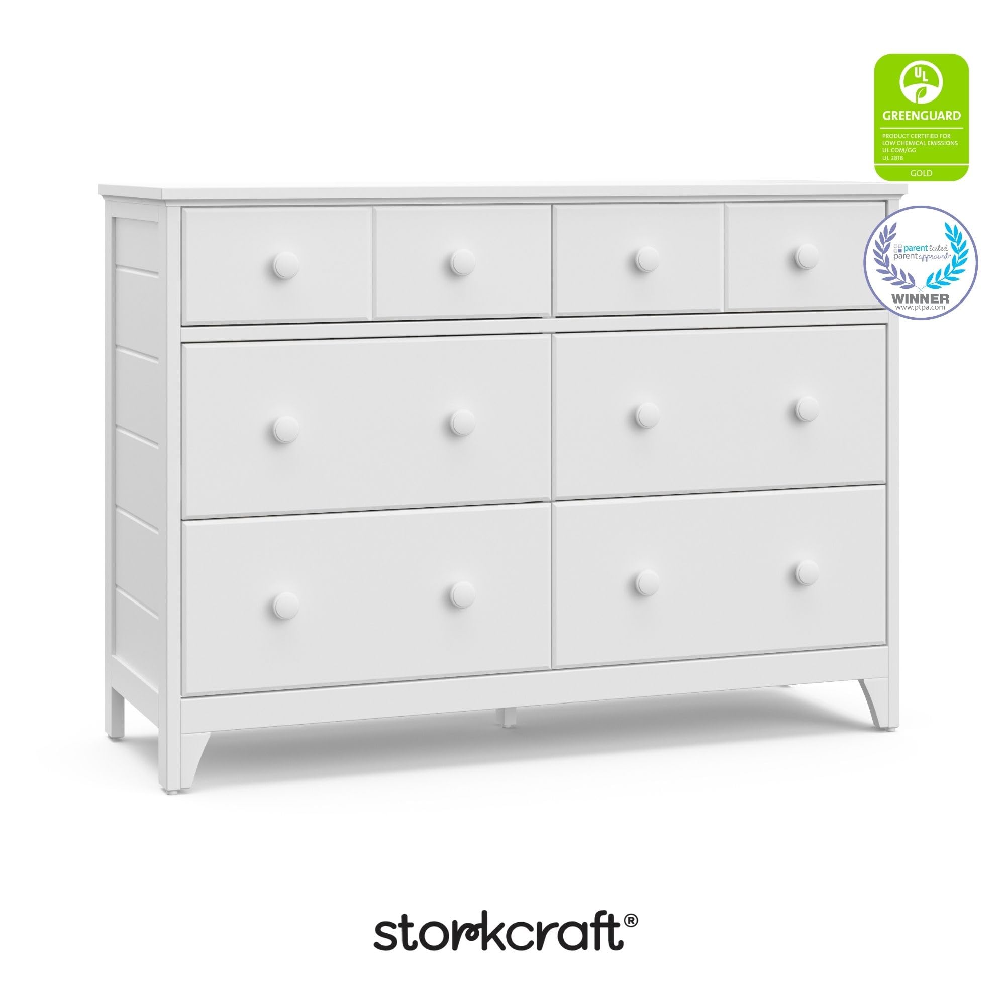 Moss 6 Drawer Dresser White