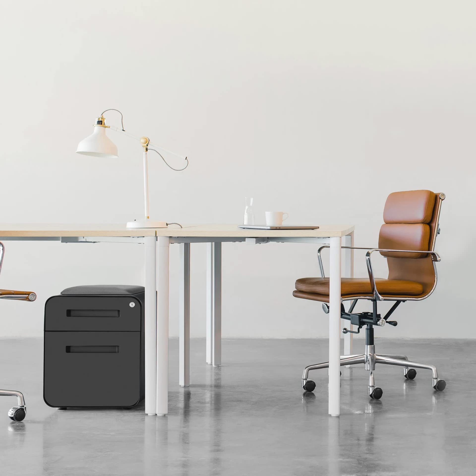 2-Drawer Mobile File Cabinet with Cushioned Seat