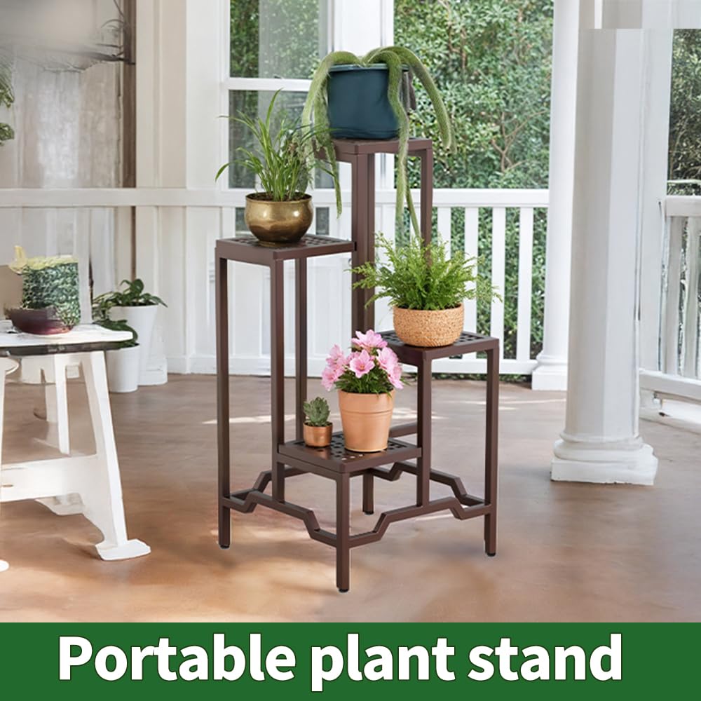 4-Tier Aluminum Plant Stand - Indoor Outdoor Flower Rack