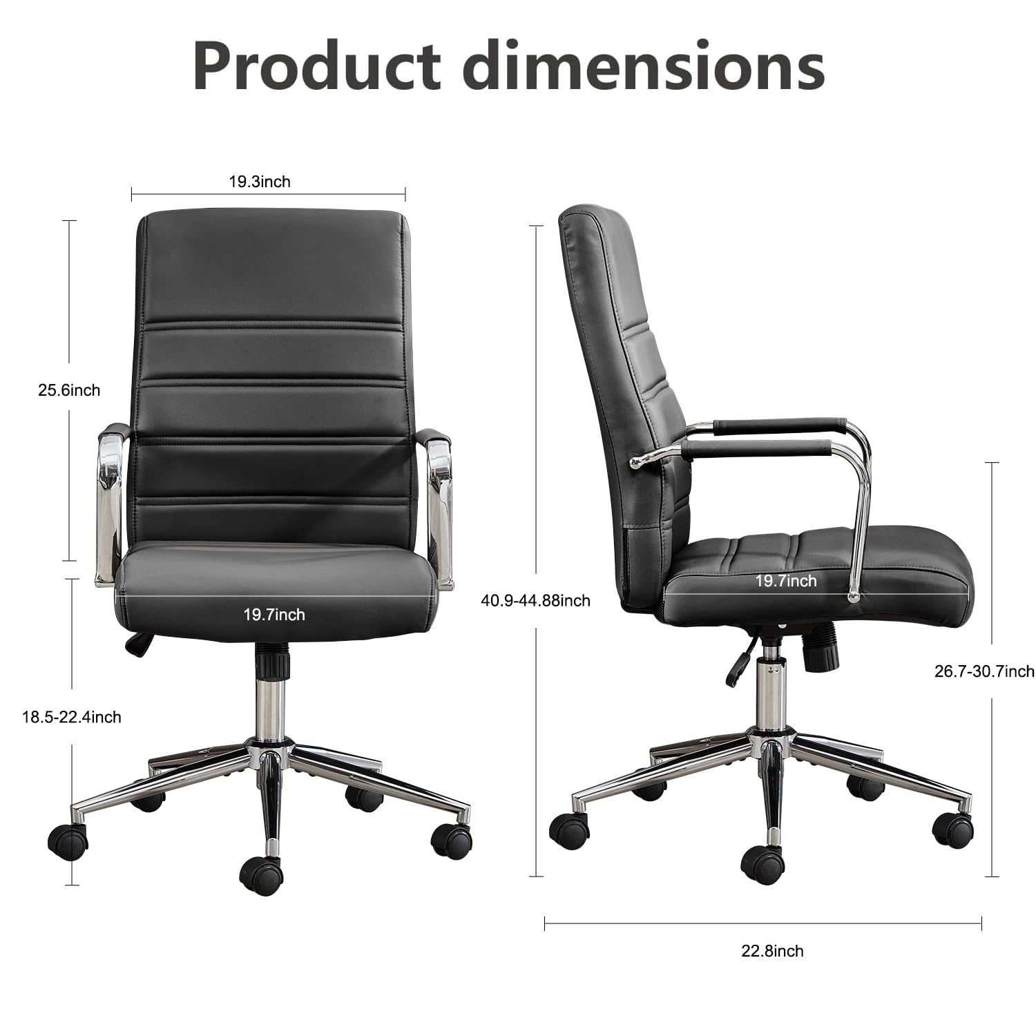 Executive Leather Office Chair with Wheels