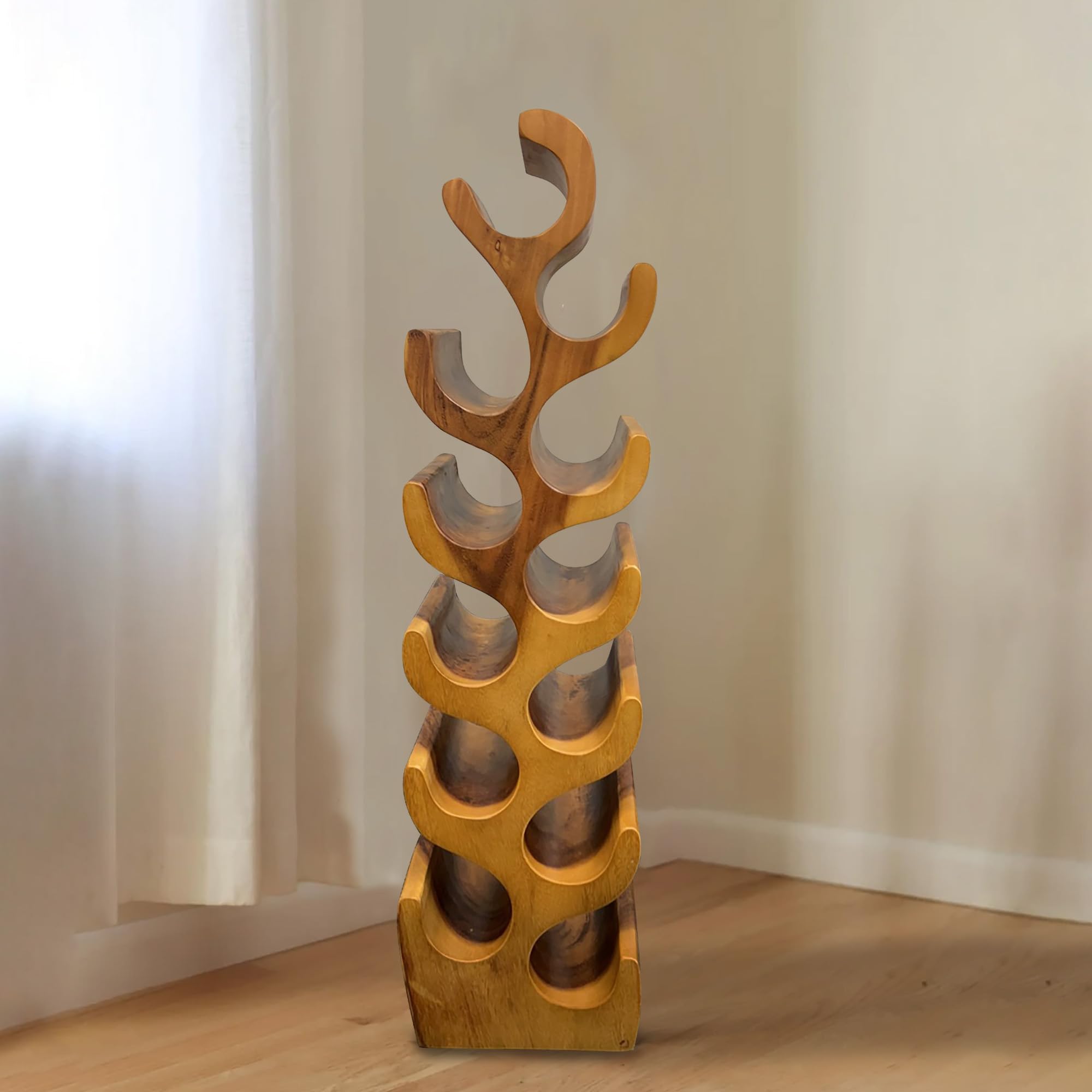 12 Bottle Acacia Wood Wine Rack