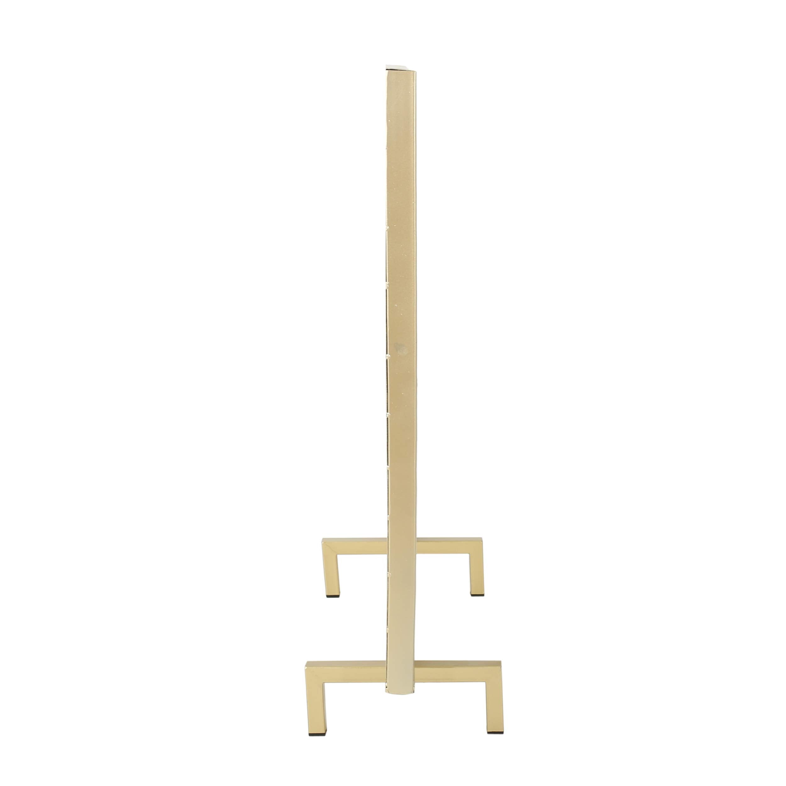 Single Panel Iron Fireplace Screen Gold
