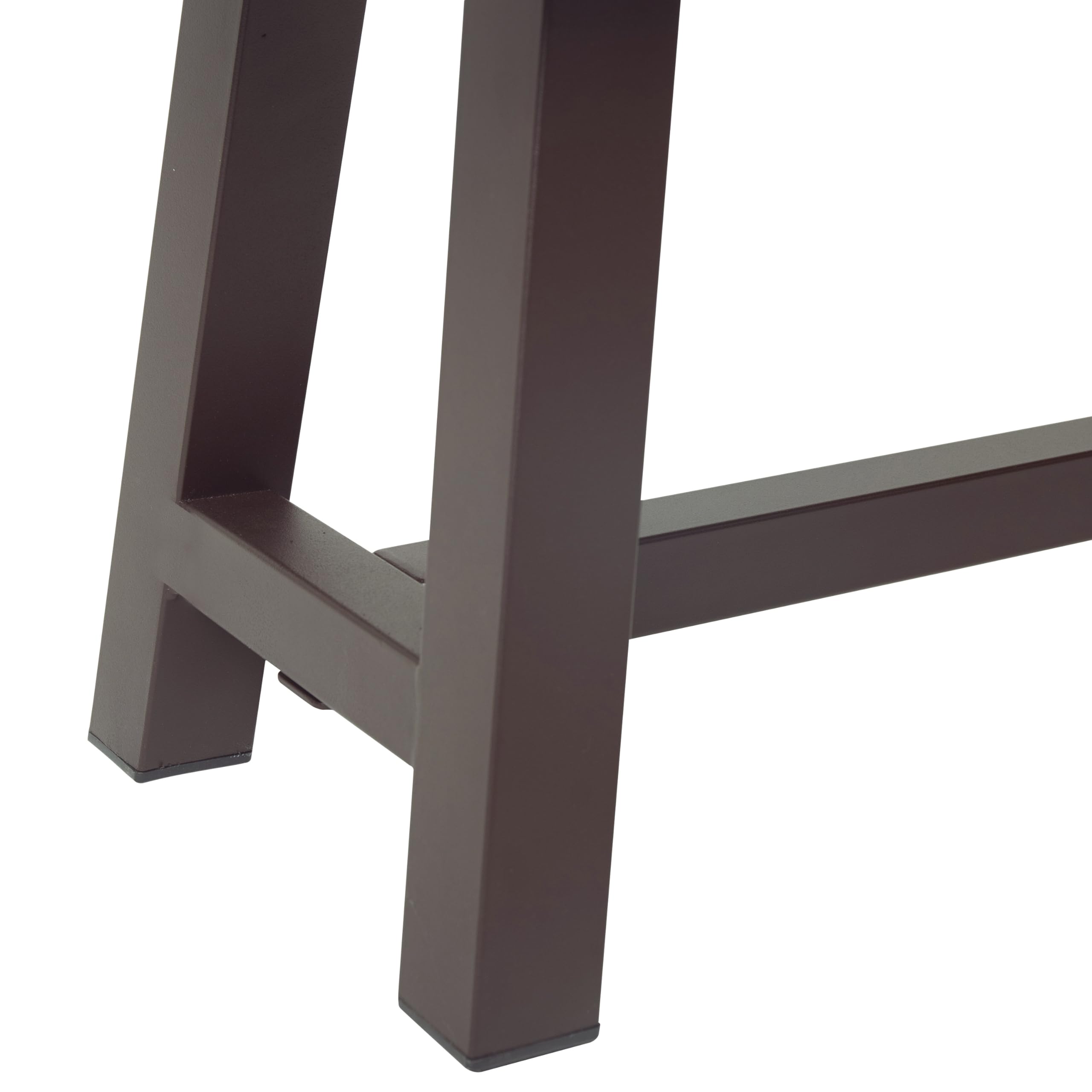 Outdoor Acacia Wood Bench with Rustic Metal Frame