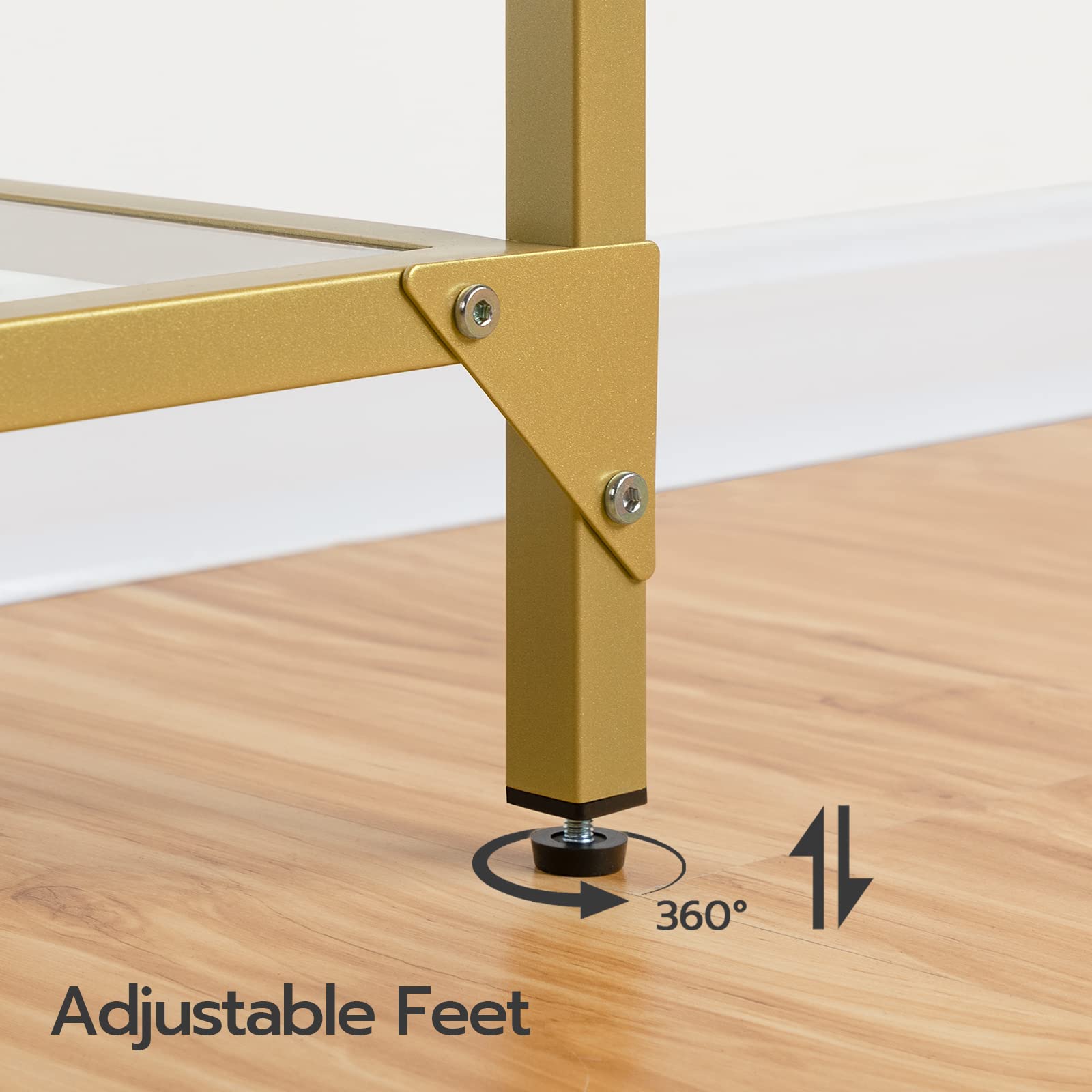 39.4" Narrow Console Table with Tempered Glass and Metal Frame