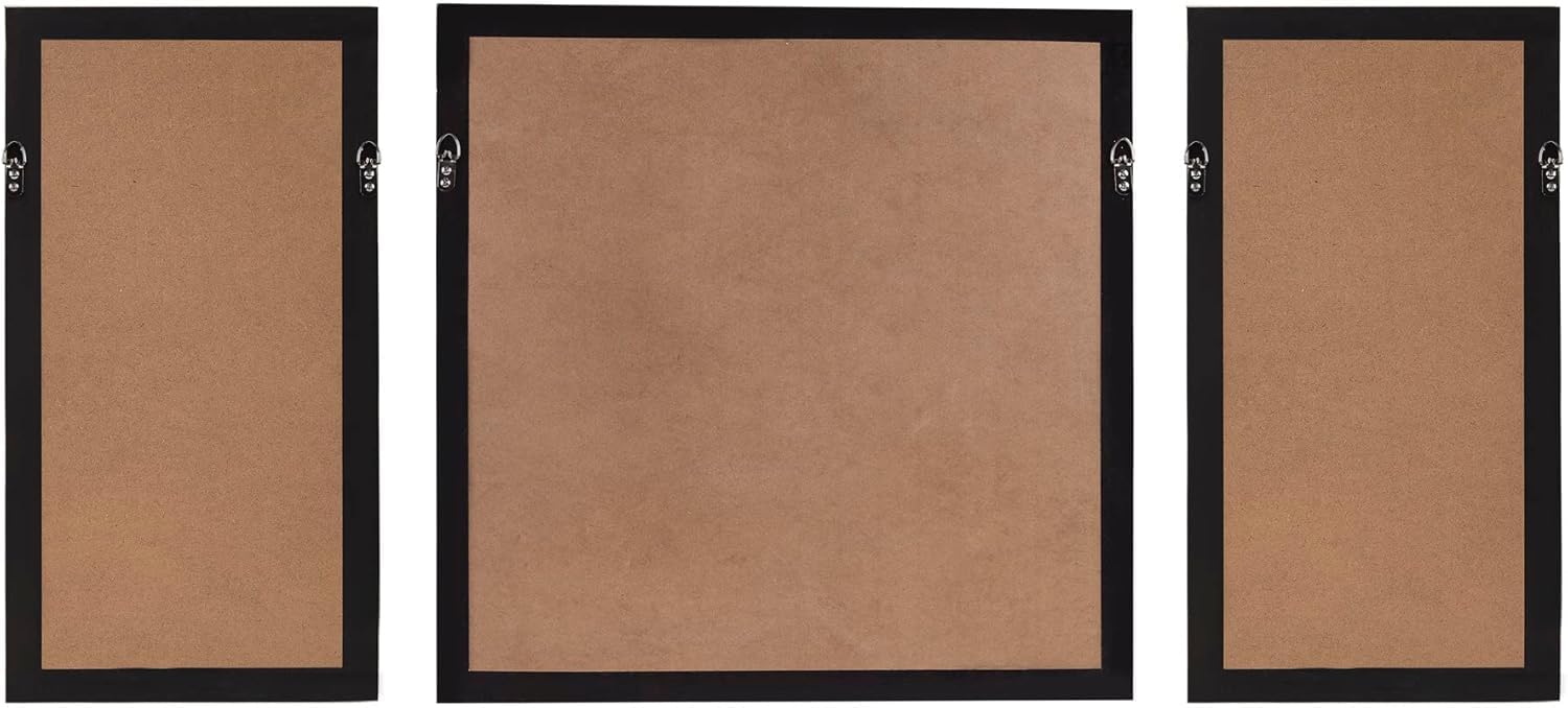 Floral Wall Art Shadow Box Set - Palm Natural Rice Paper Glass Wood Frame - 3 Piece