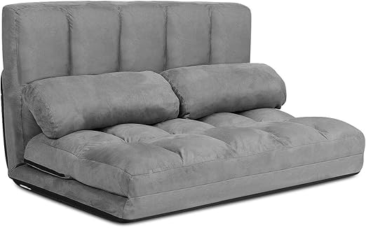 6-Position Adjustable Floor Sofa with Removable Pillows