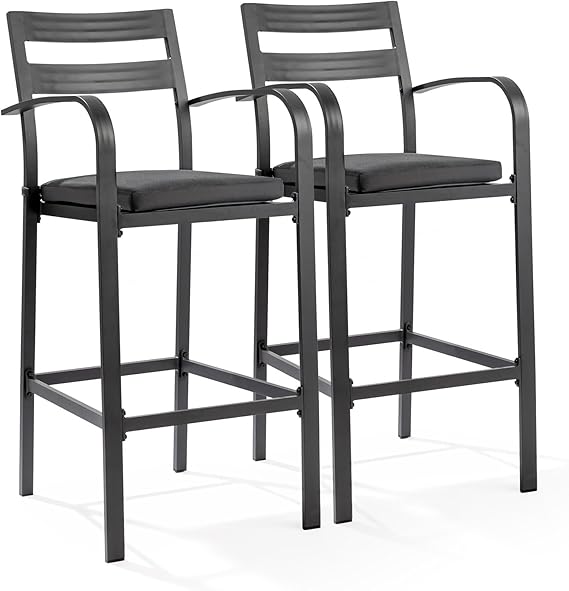 Outdoor Bar Stools Set of 2 with Cushions