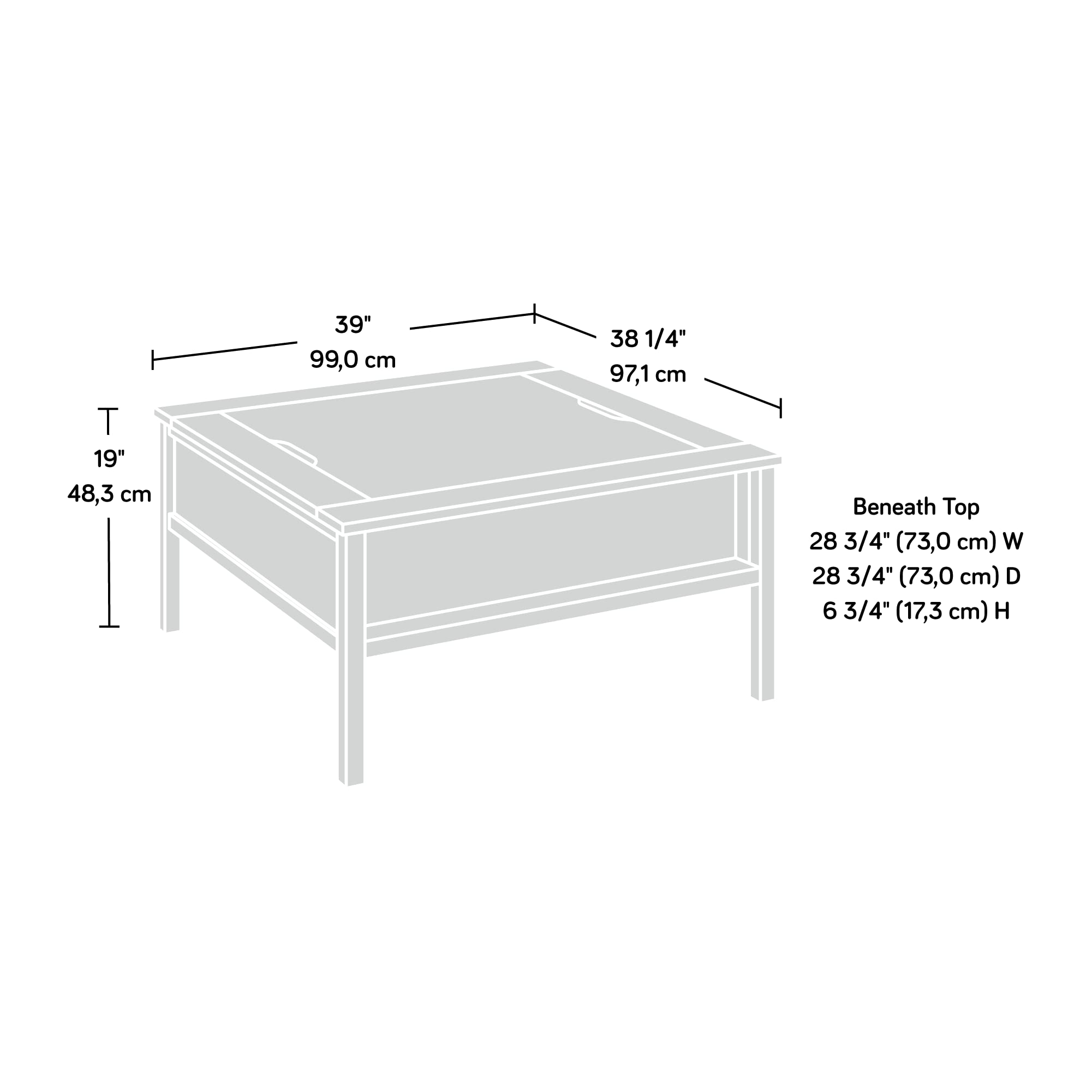 Cottage Road Coffee Table with Removable Gaming Top