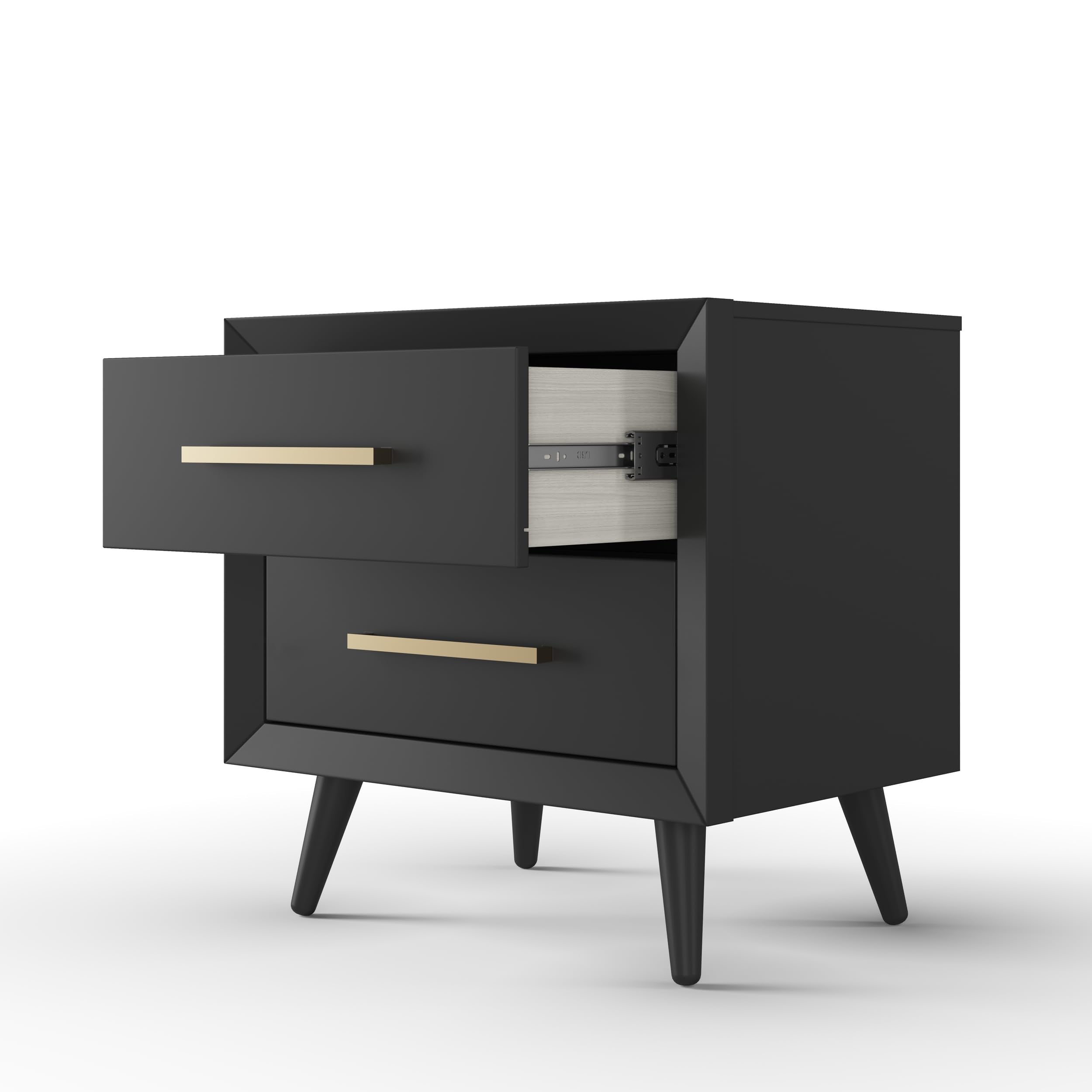 Mid-Century Modern 2-Drawer Nightstand