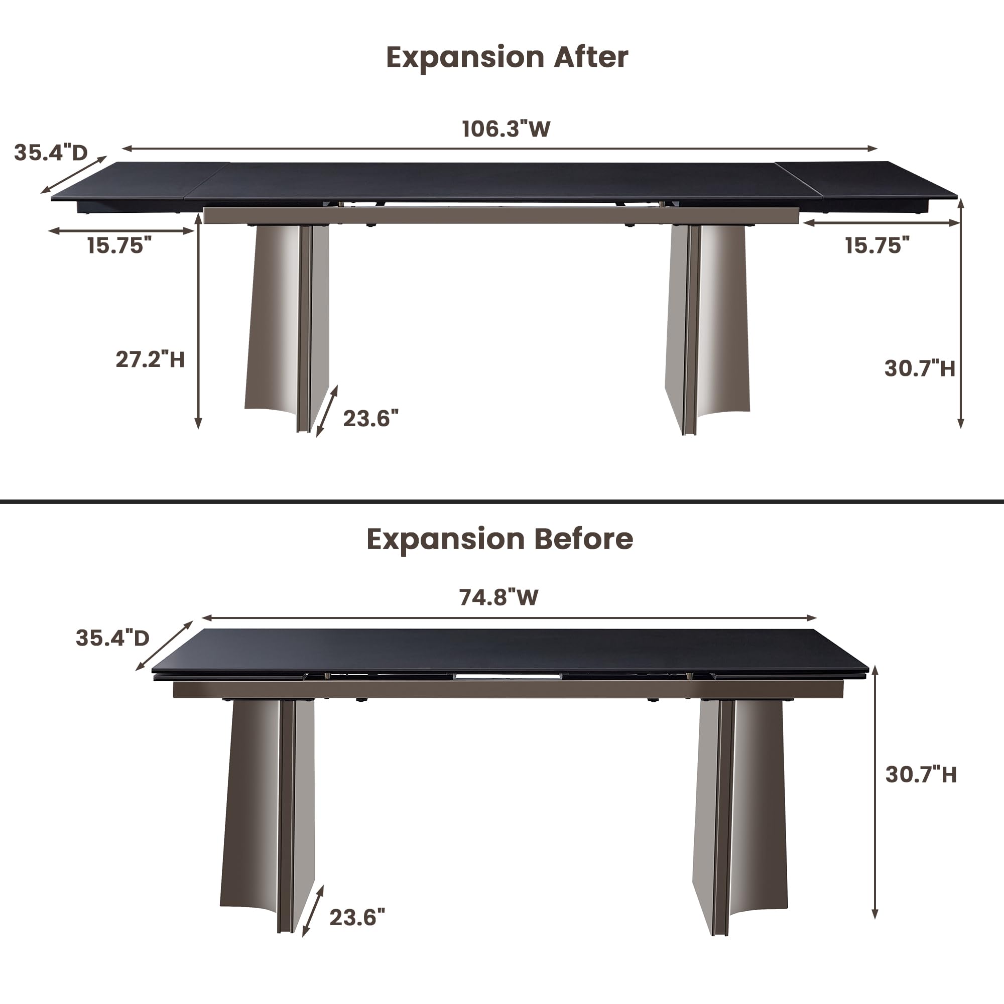 Extendable Dining Table for 8-12 People