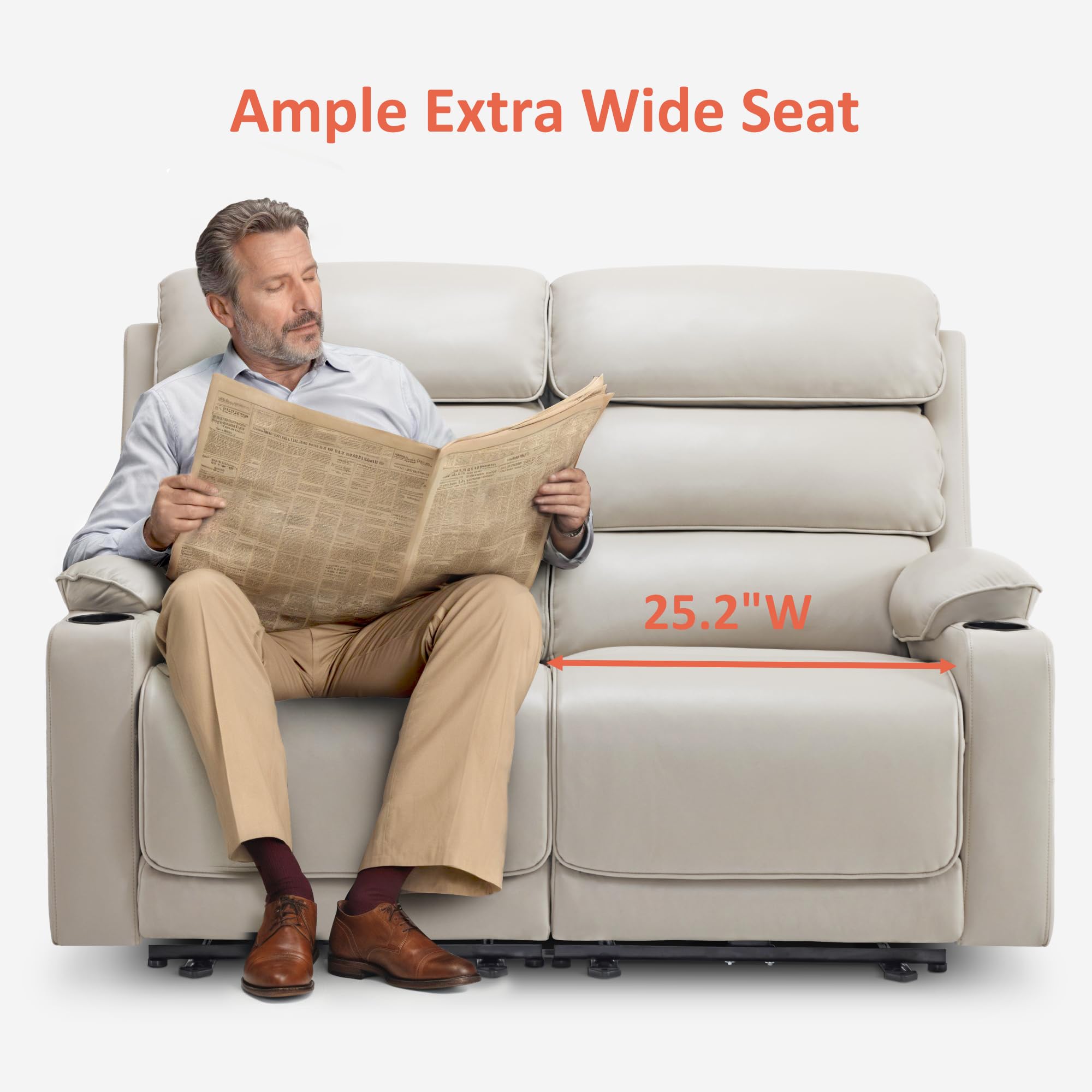 63.4" Oversized Reclining Loveseat with Heat and Massage