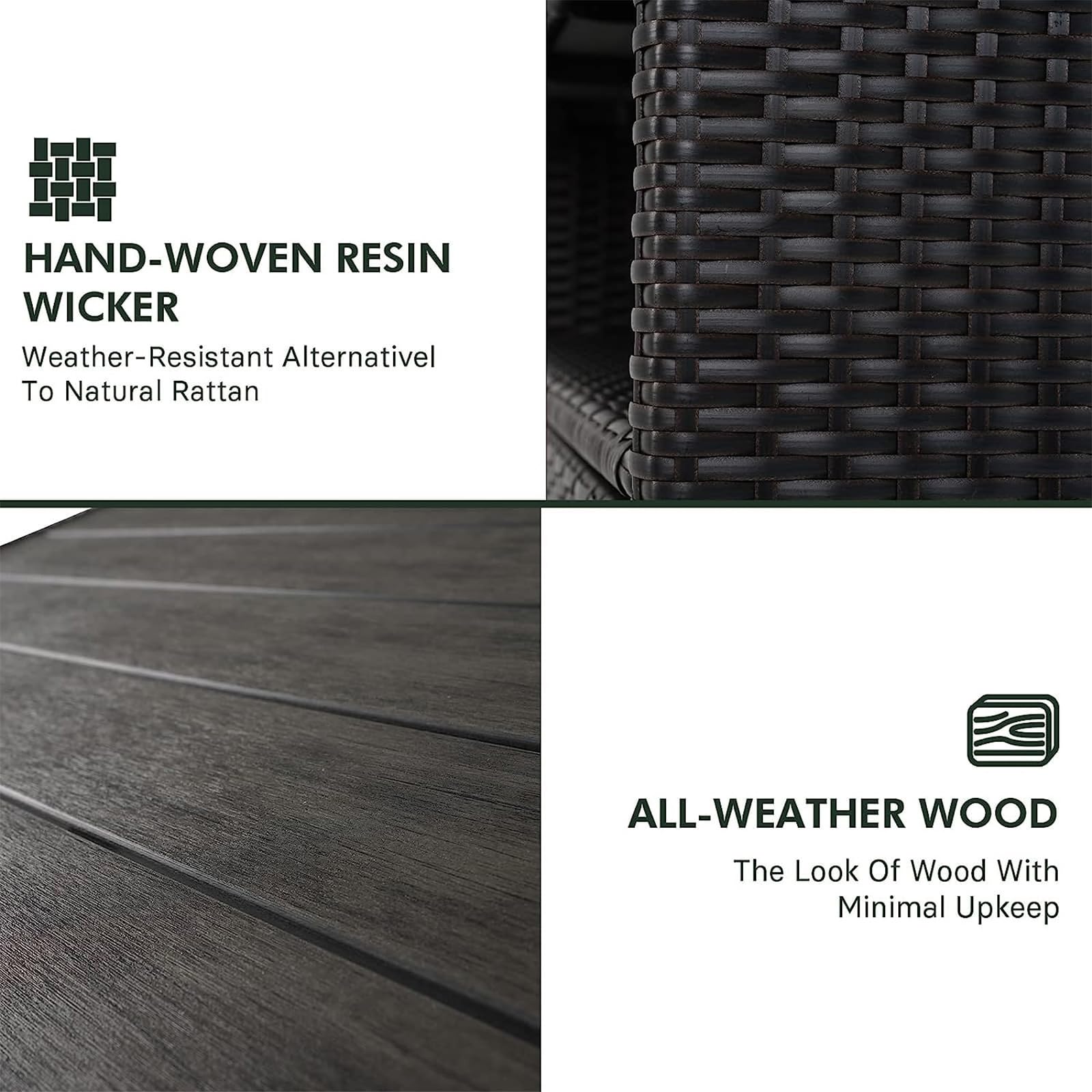 Outdoor Wicker Storage Cabinet with 2 Doors and Shelves