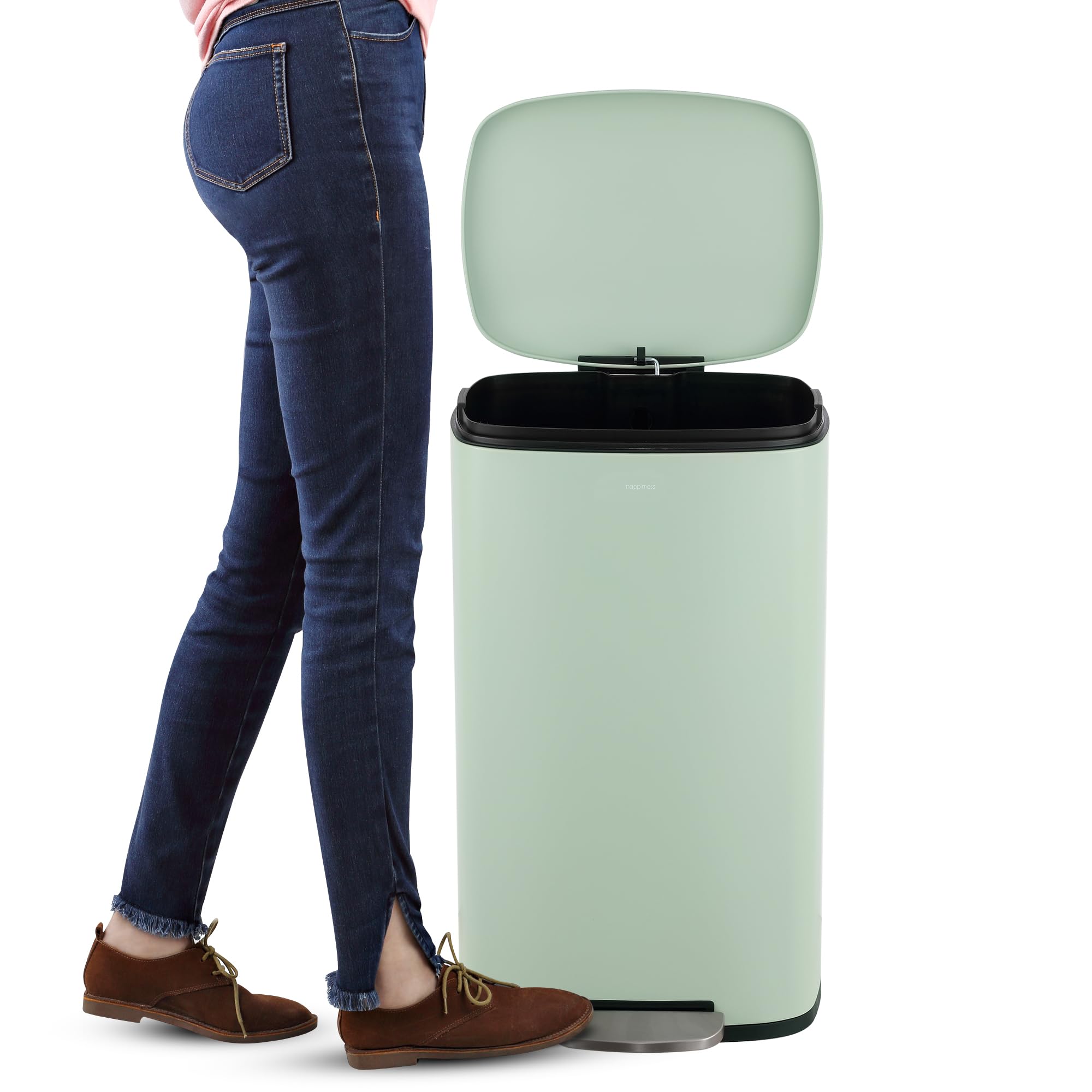 8-Gallon Step-Open Trash Can with Soft Close