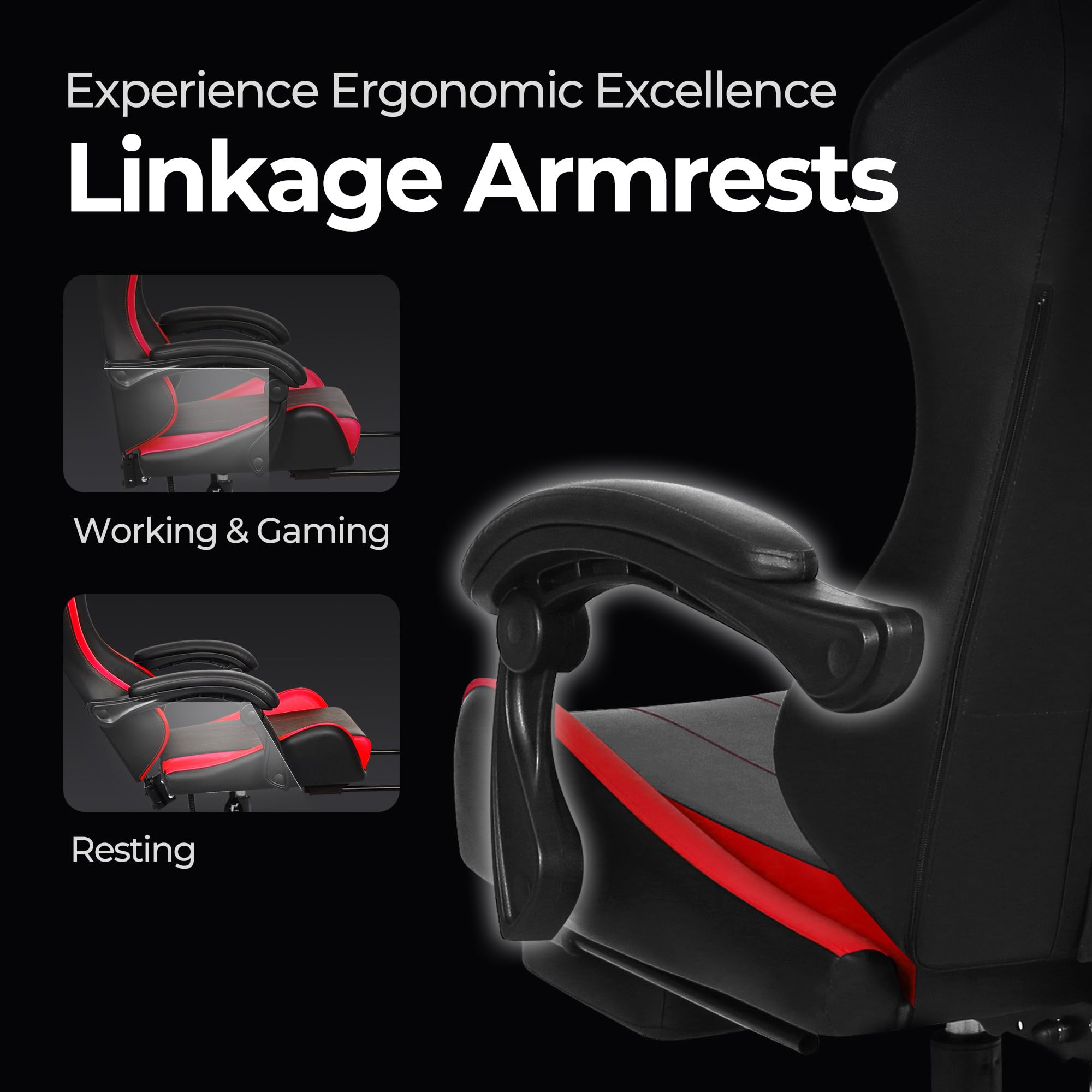High Back Ergonomic Gaming Chair with Footrest