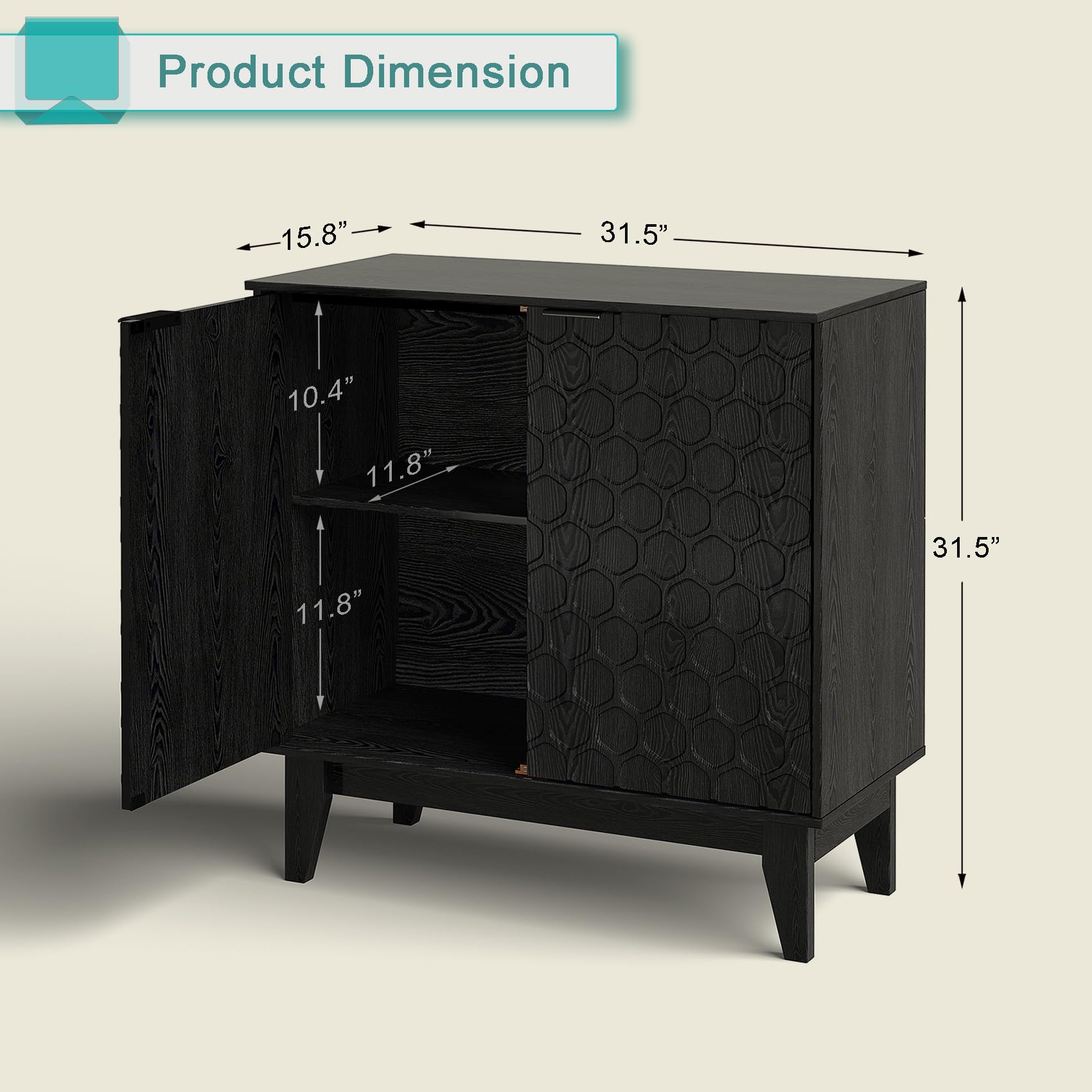 LED Sideboard Buffet Cabinet with Adjustable Shelf