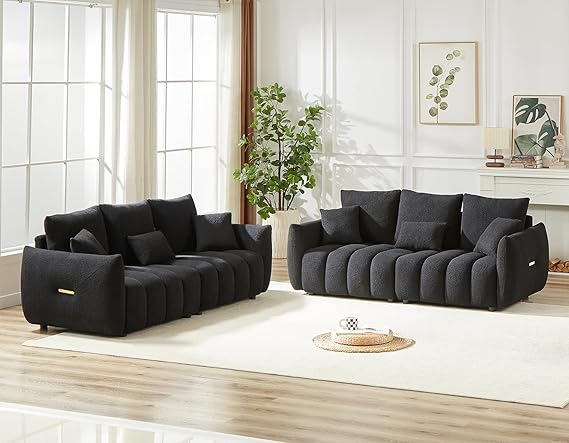 3-Piece Teddy Sofa Set - 2 Chairs & Oversized 3-Seater Couch