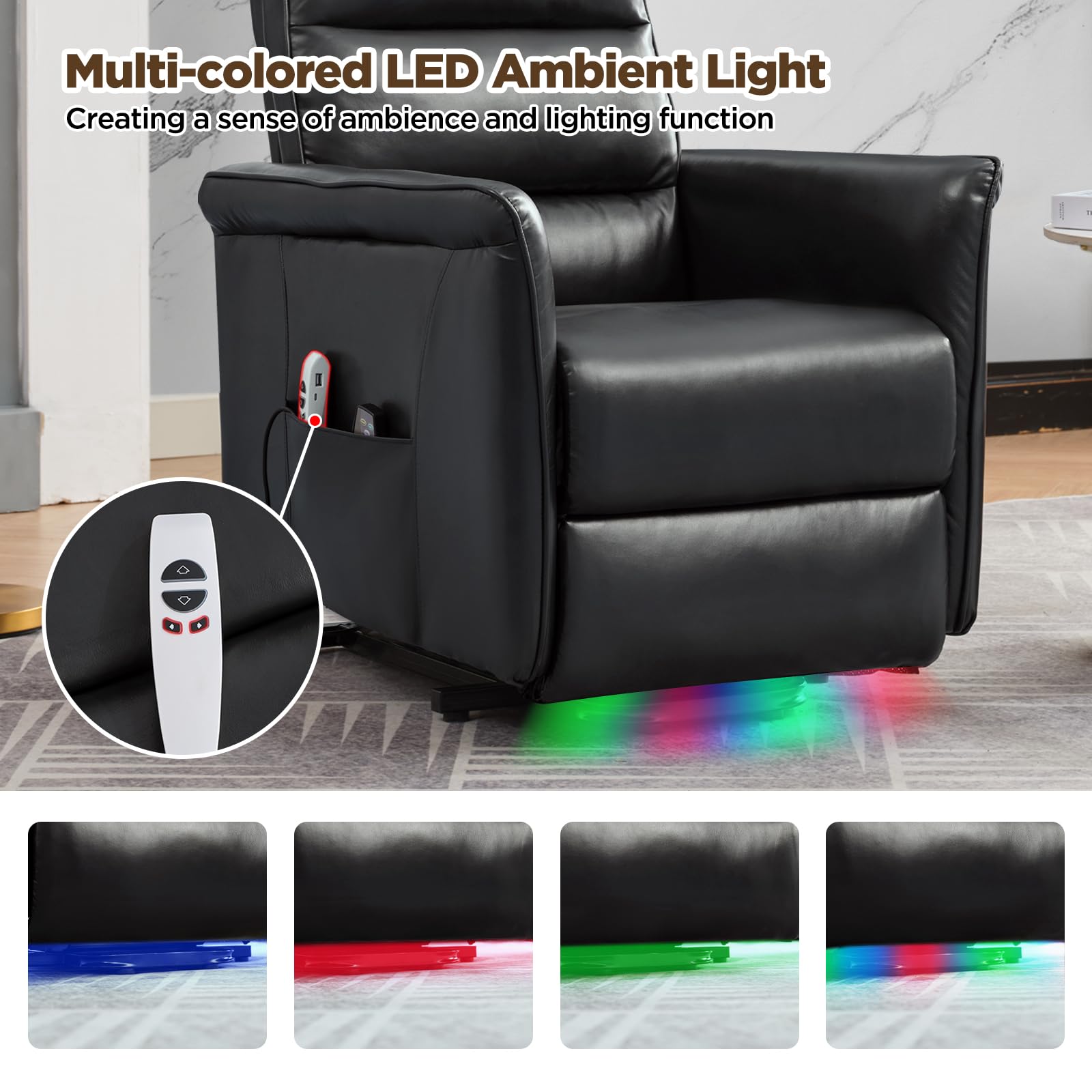 Power Lift Recliner with Massage and Lumbar Heat