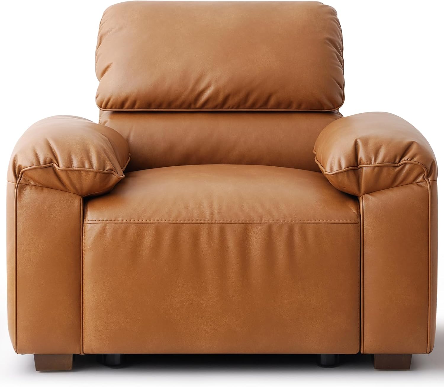 95" Mid-Century Modern PU Leather Sofa