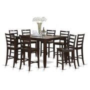 9-Piece Counter Height Dining Set with Butterfly Leaf Table