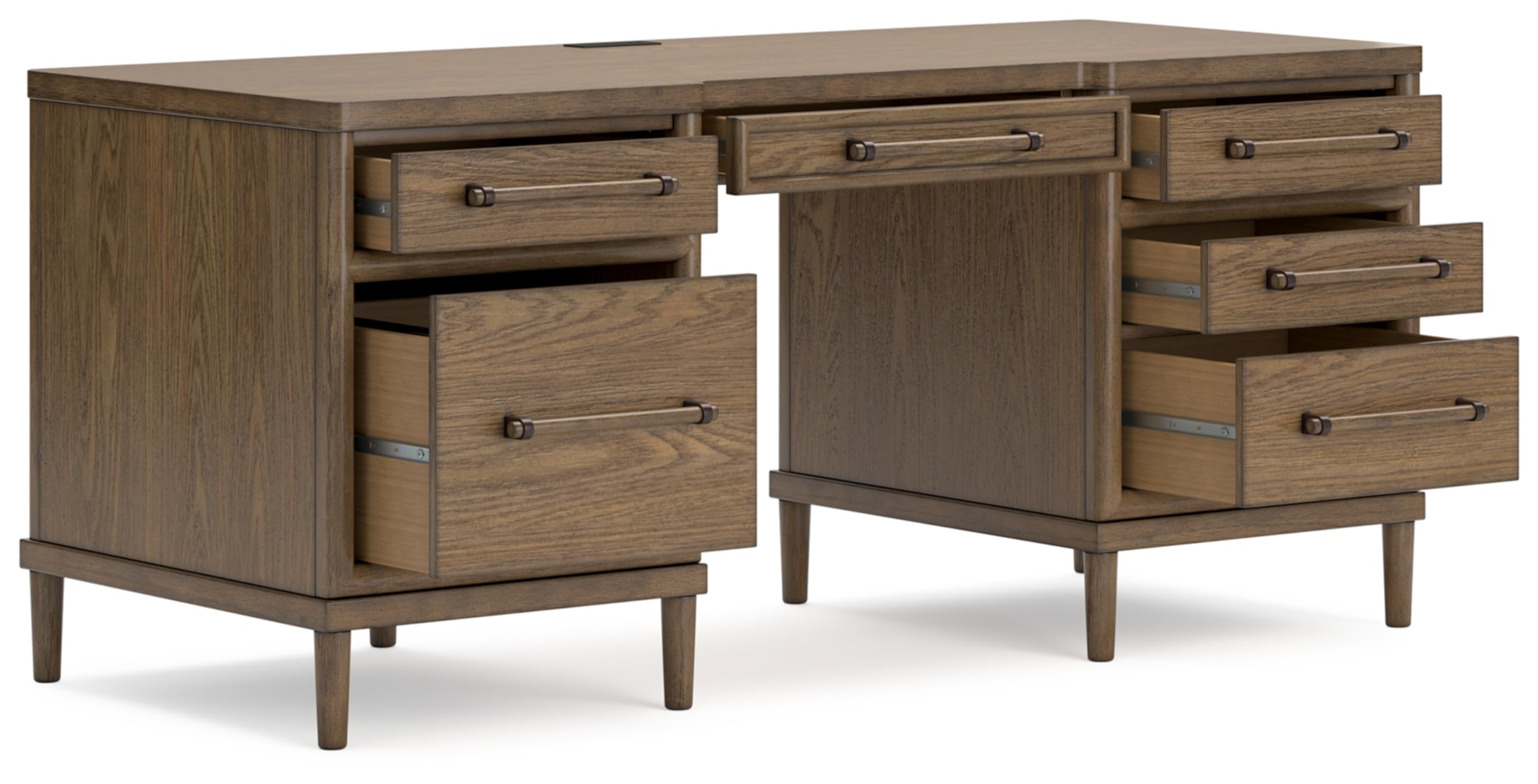 Contemporary Home Office Desk with 6 Drawers
