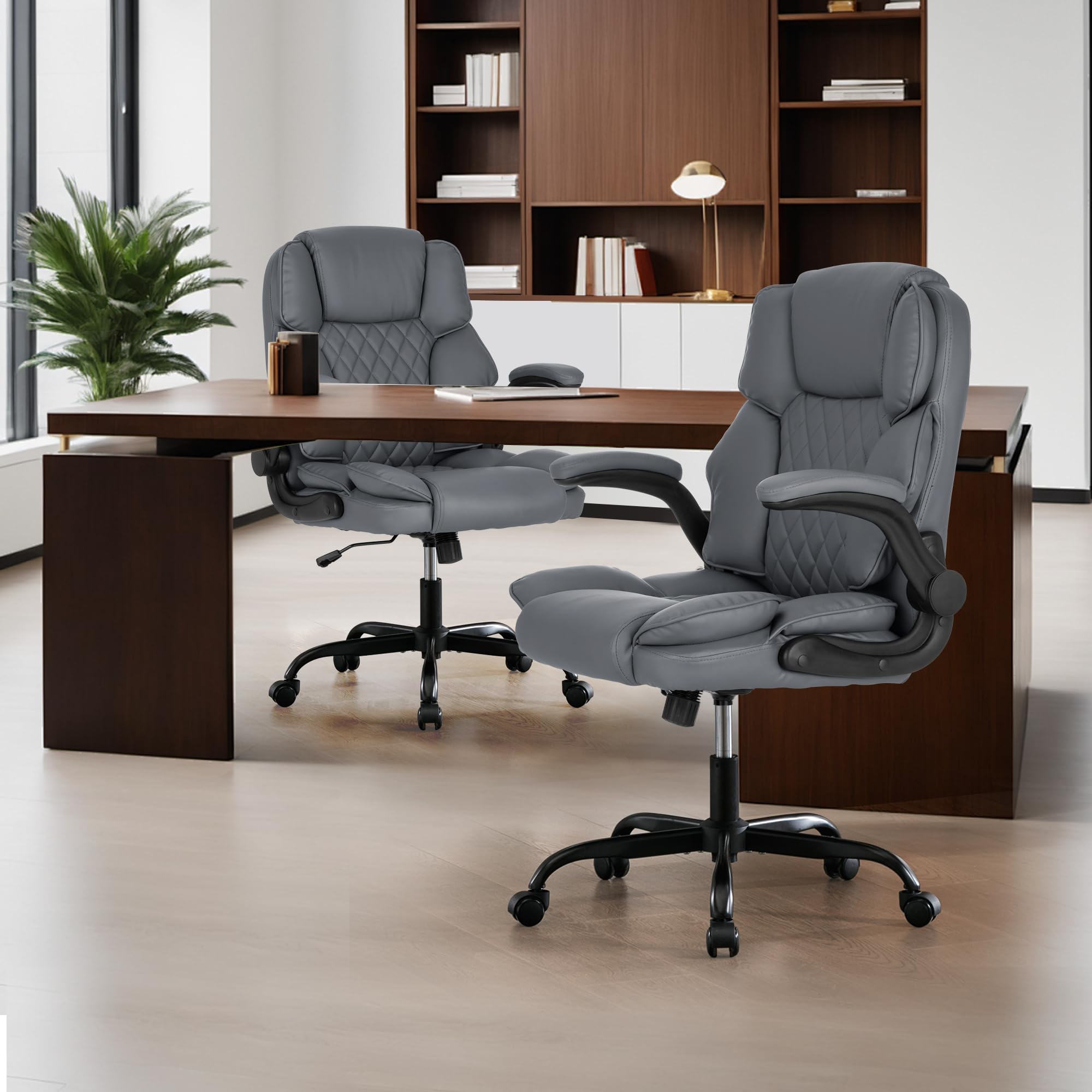 Ergonomic Mid Back Office Chair with Flip-Up Arms