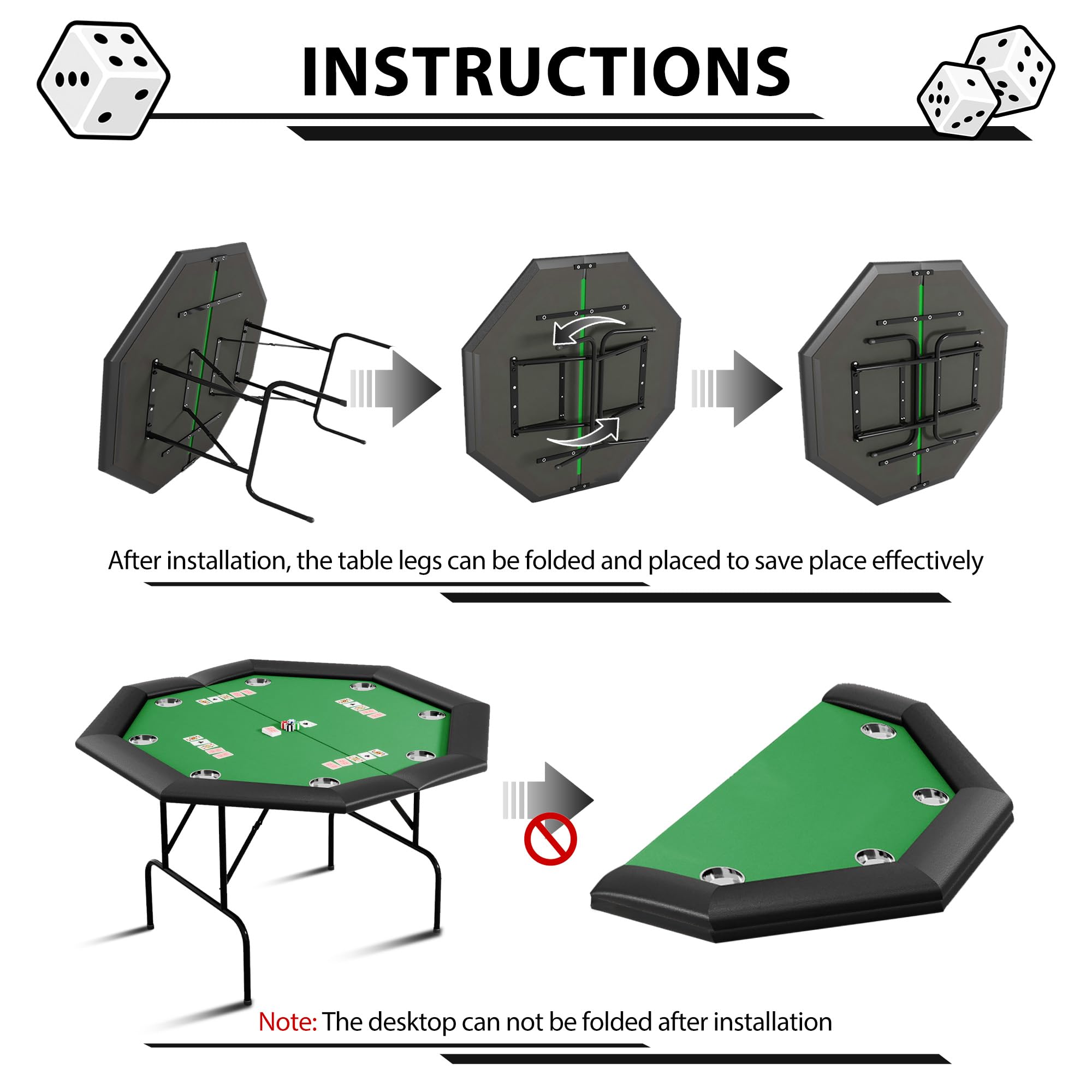 8-Player Octagon Poker Table