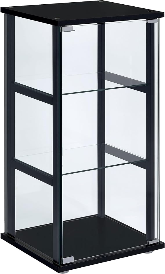 5-Shelf Curio Display Cabinet with Tempered Glass Shelves