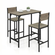 3 Piece Counter Height Bar Table Set with Stools