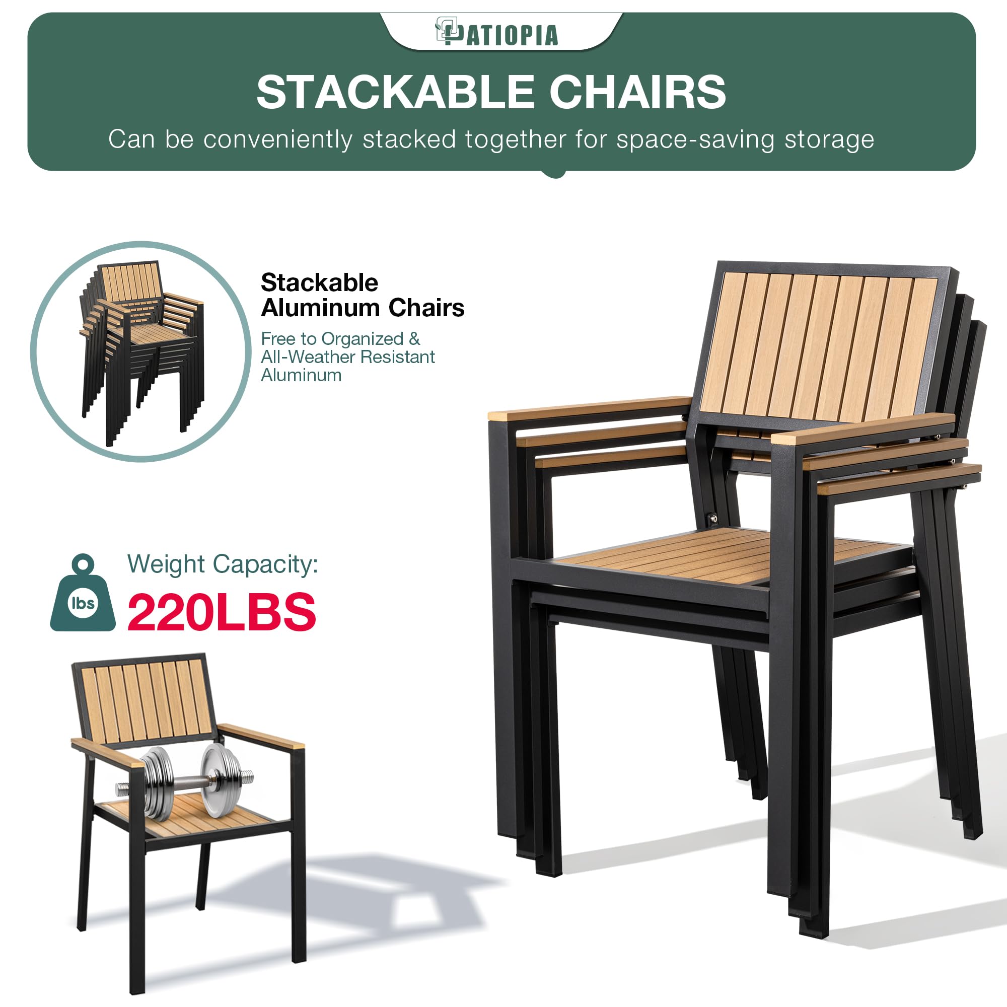 8-Piece Aluminum Patio Dining Set with Stackable Chairs