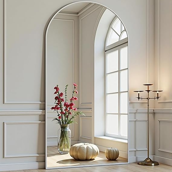Arched Full Length Mirror 70x26 Gold Aluminum Frame