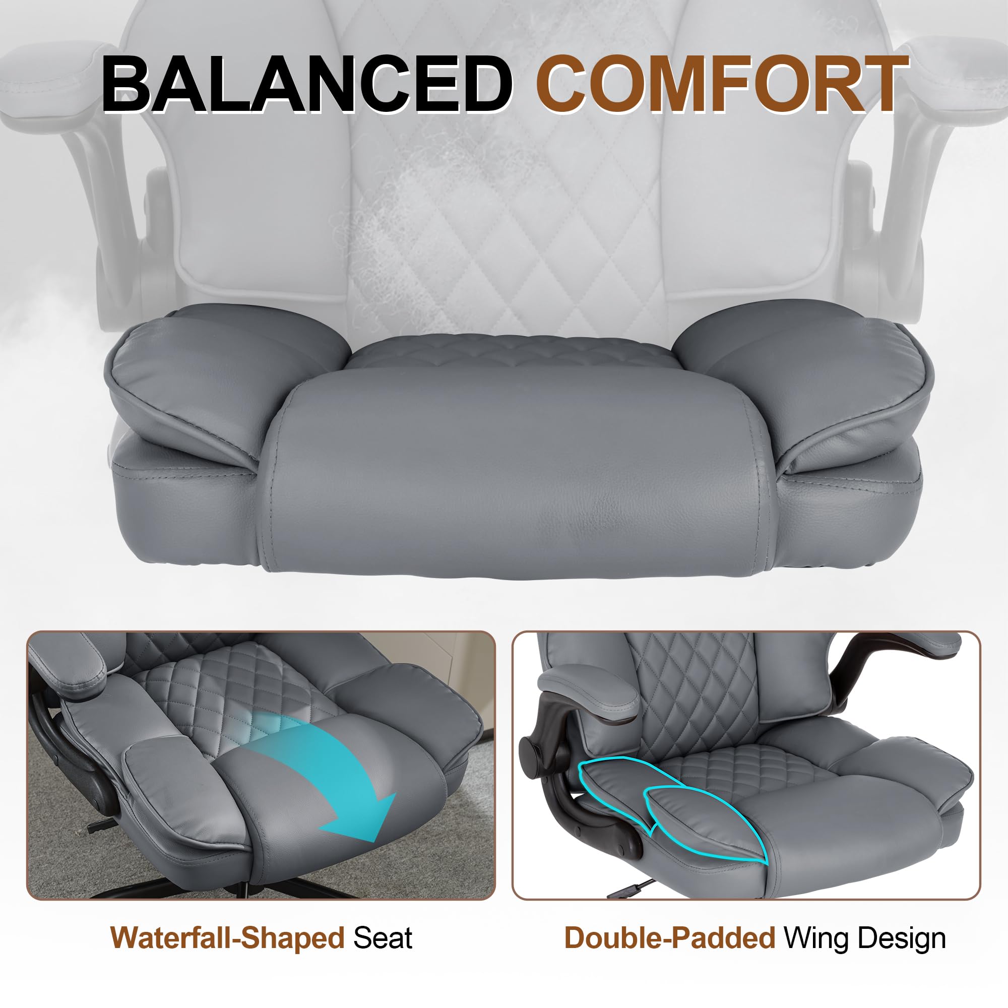 Ergonomic Mid Back Office Chair with Flip-Up Arms