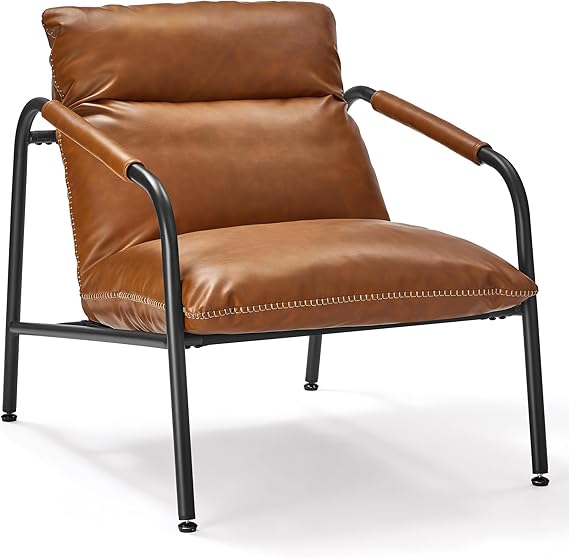Mid-Century Modern Accent Chair with Metal Frame
