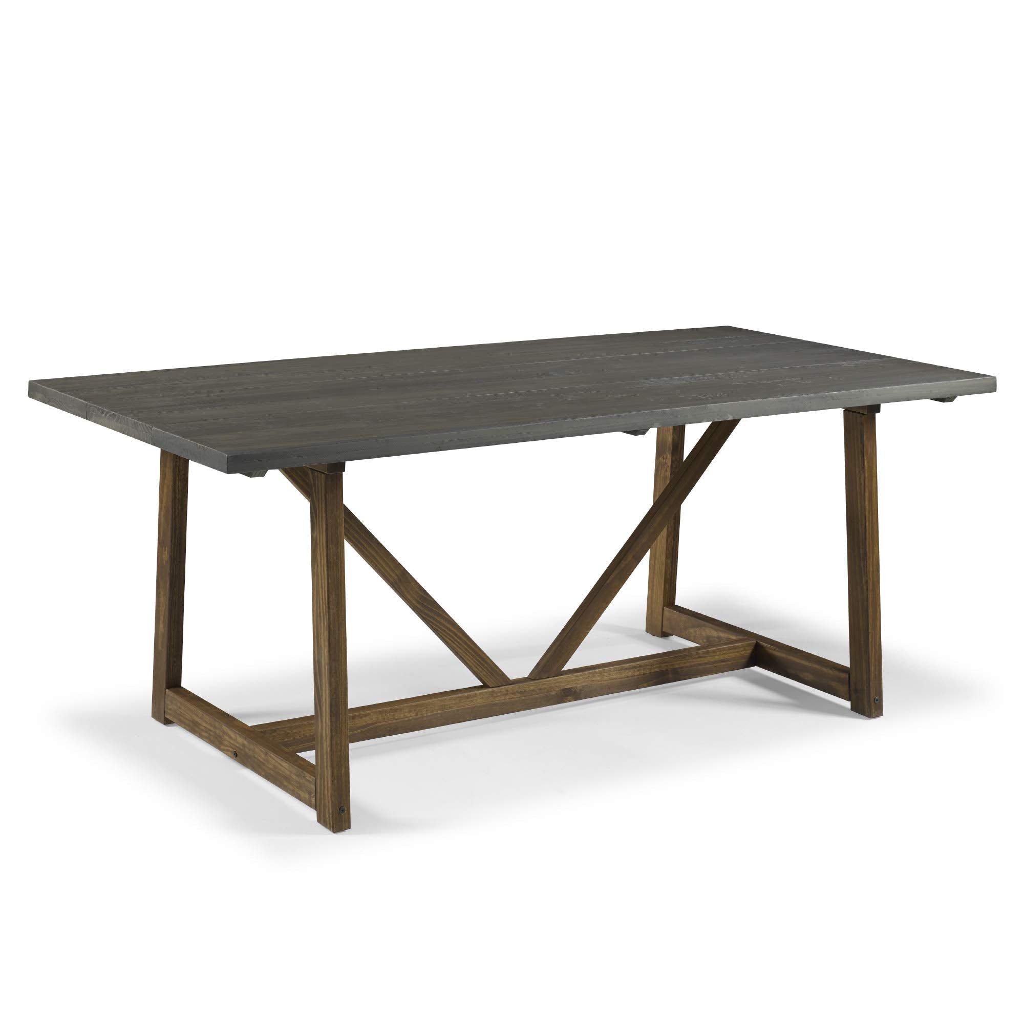72 Inch Farmhouse Dining Table Grey Brown
