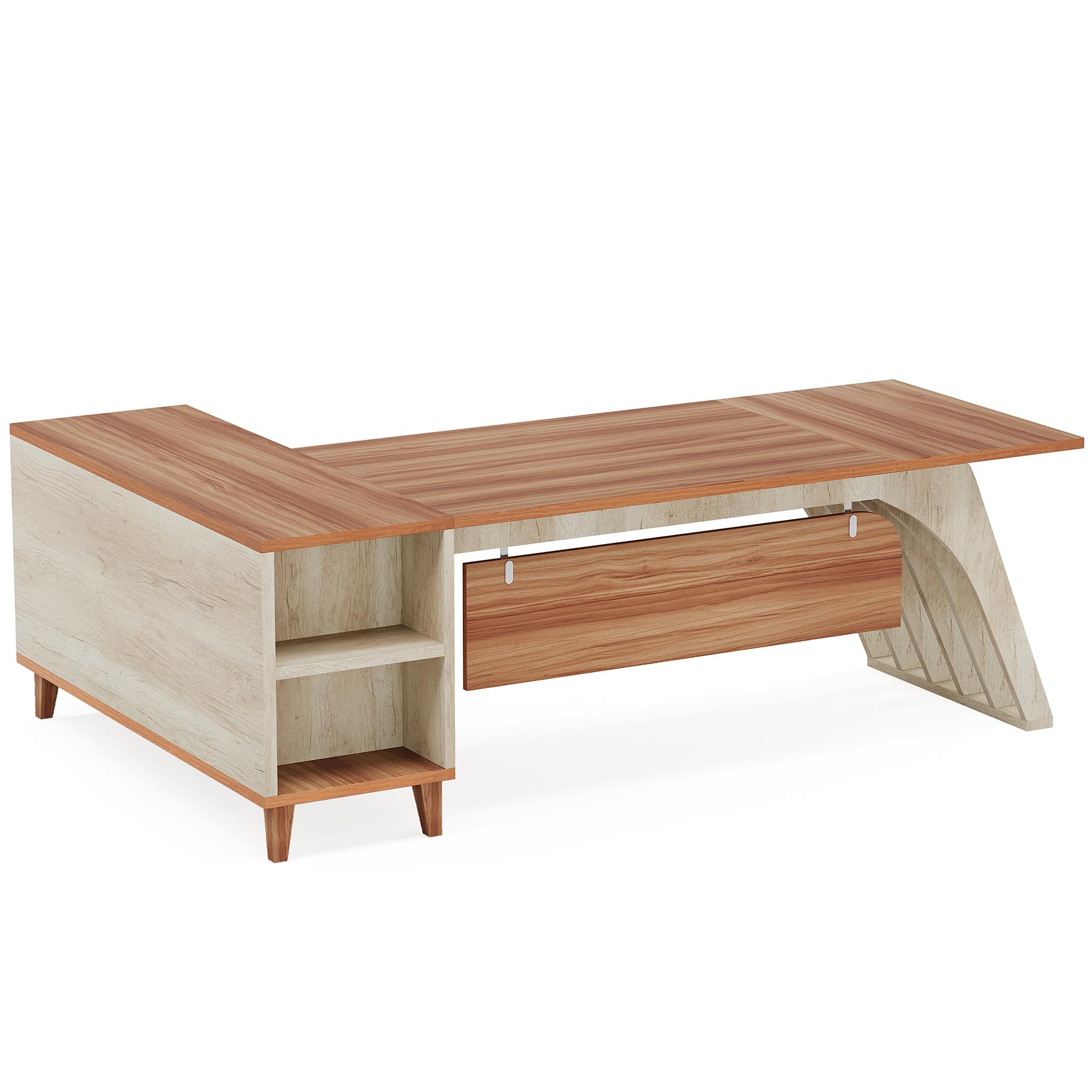 L-Shaped Executive Desk with Storage
