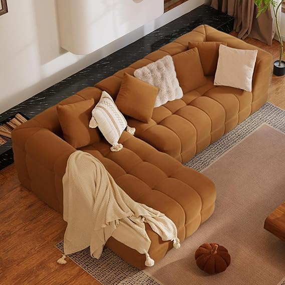 L-Shaped Modular Sectional Sofa with Chaise