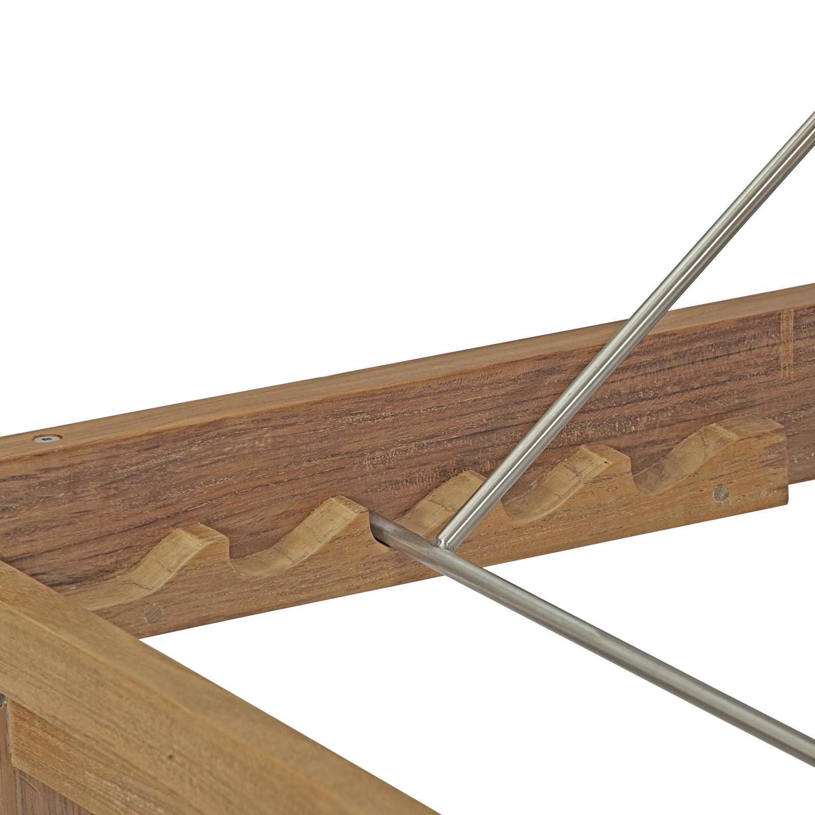 Teak Wood Outdoor Chaise Lounge Chair with Cushions