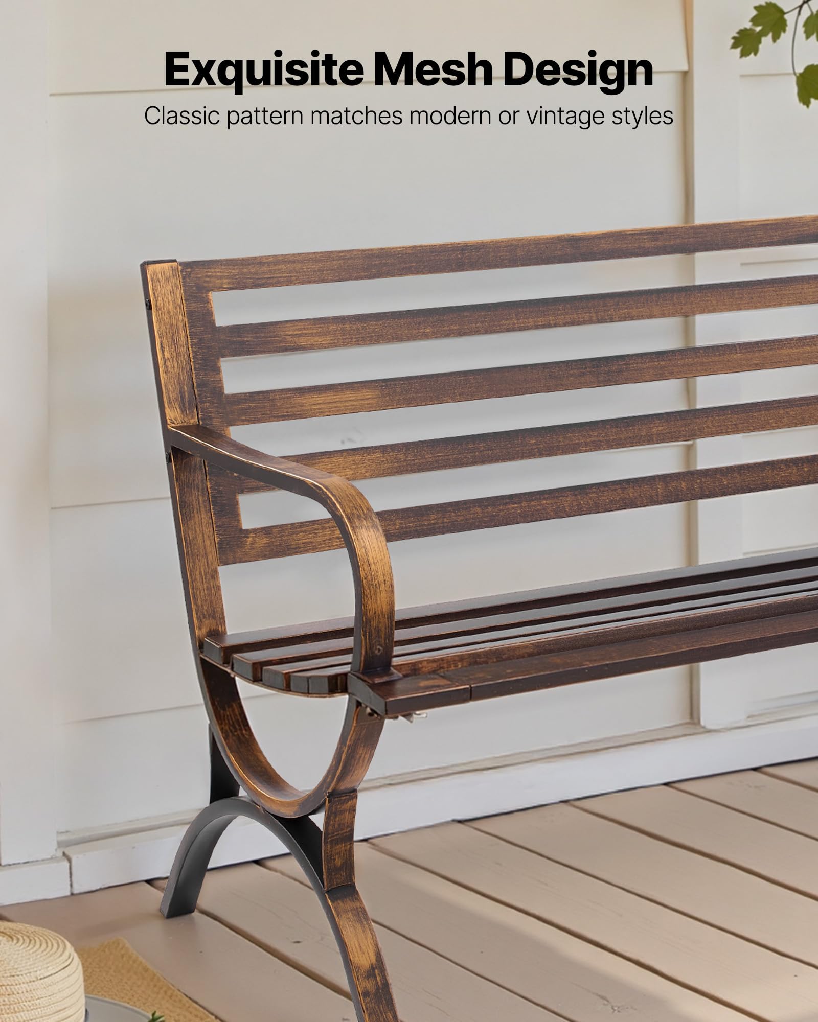 50 Inch Carbon Steel Outdoor Bench