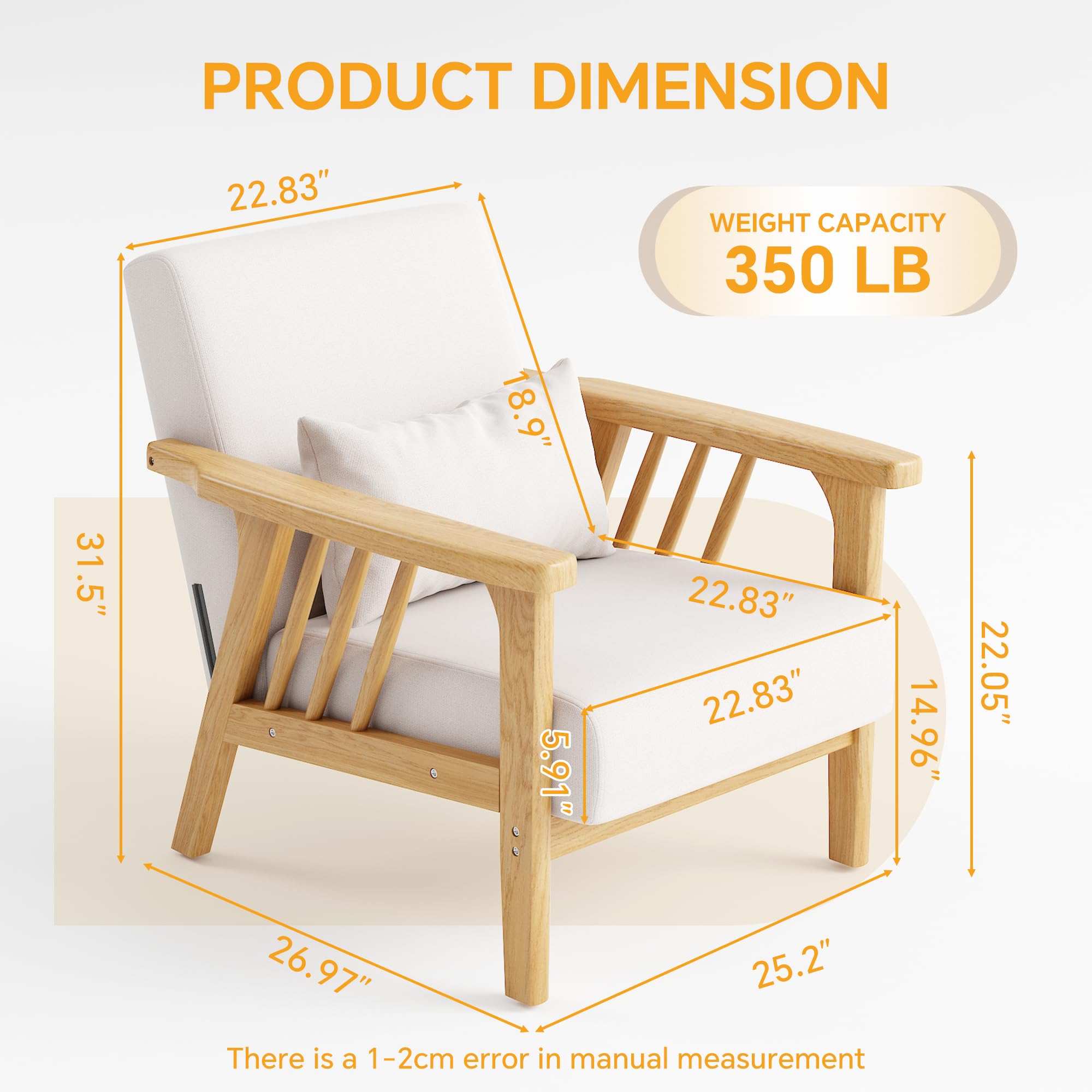 Mid-Century Modern Accent Chair with Armrests