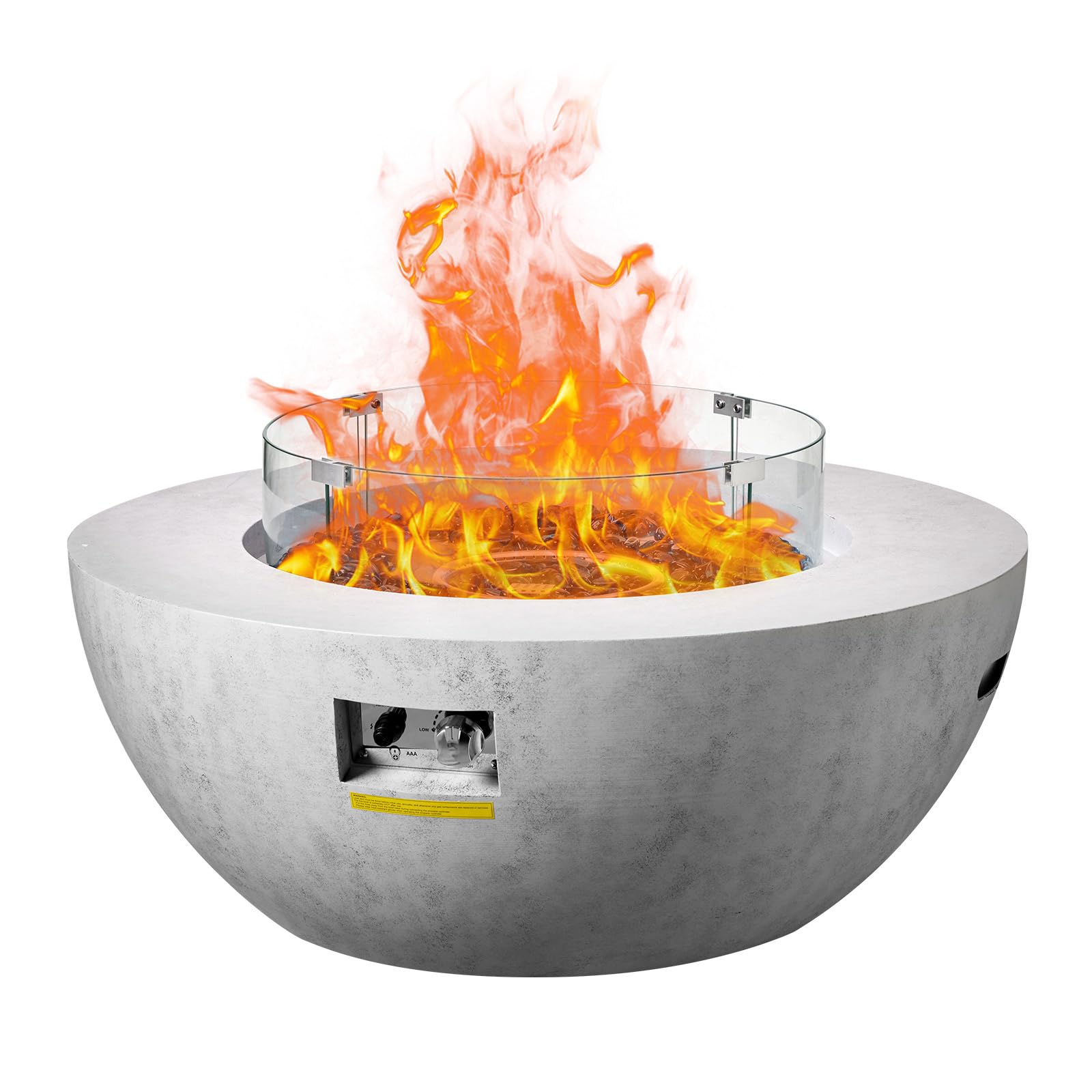 39-Inch Propane Fire Pit with Lava Rocks and Rain Cover