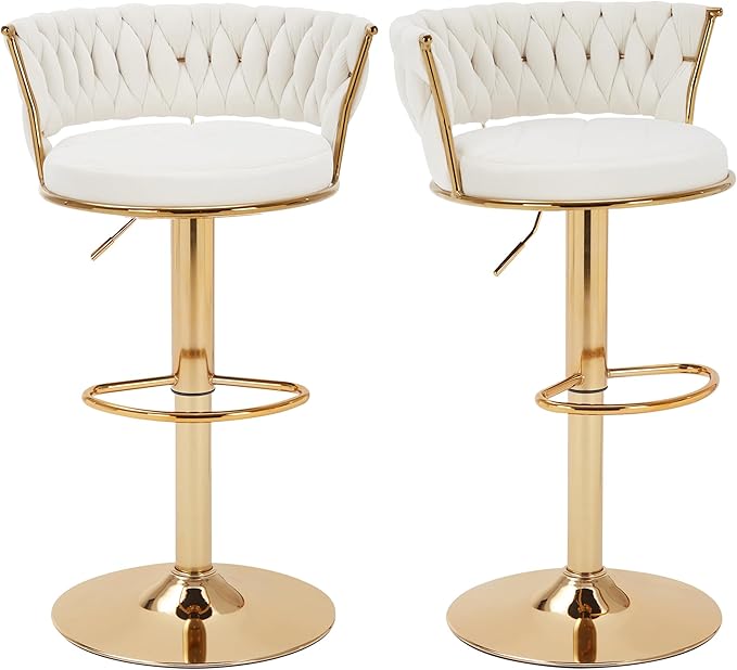 Velvet Counter Height Bar Stools Set of 4 with Swivel