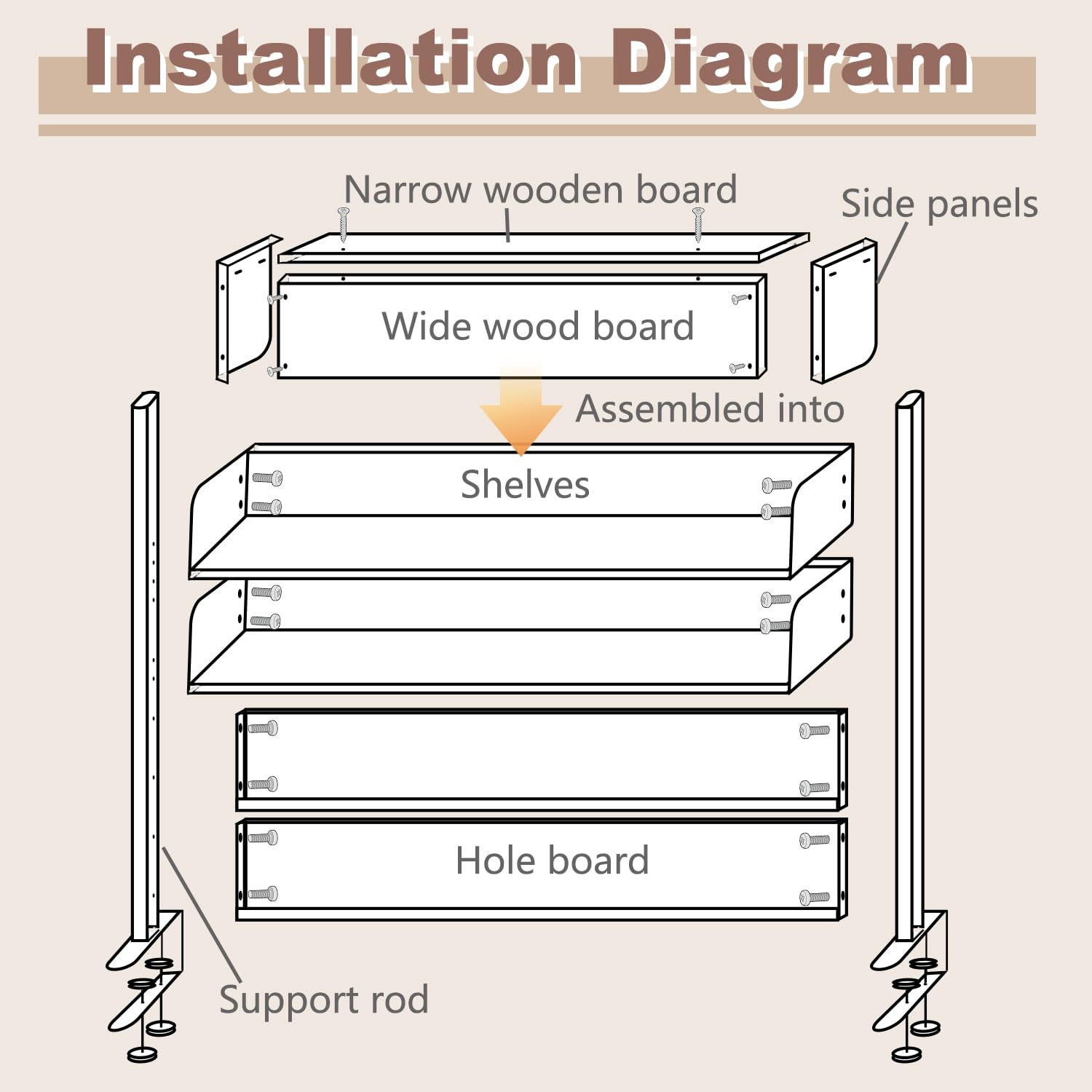 Clamp On Desk Organizer Shelf with Pegboard