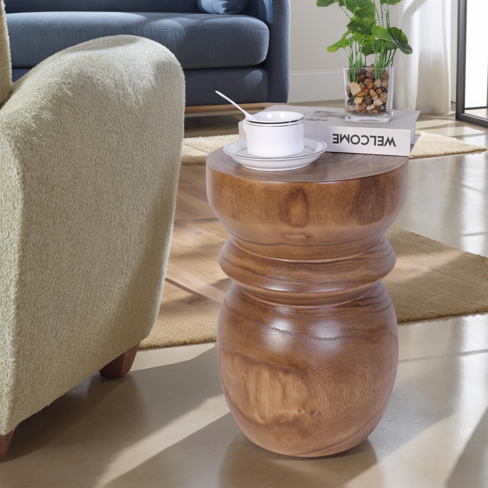 Handcrafted Tree Stump Side Table